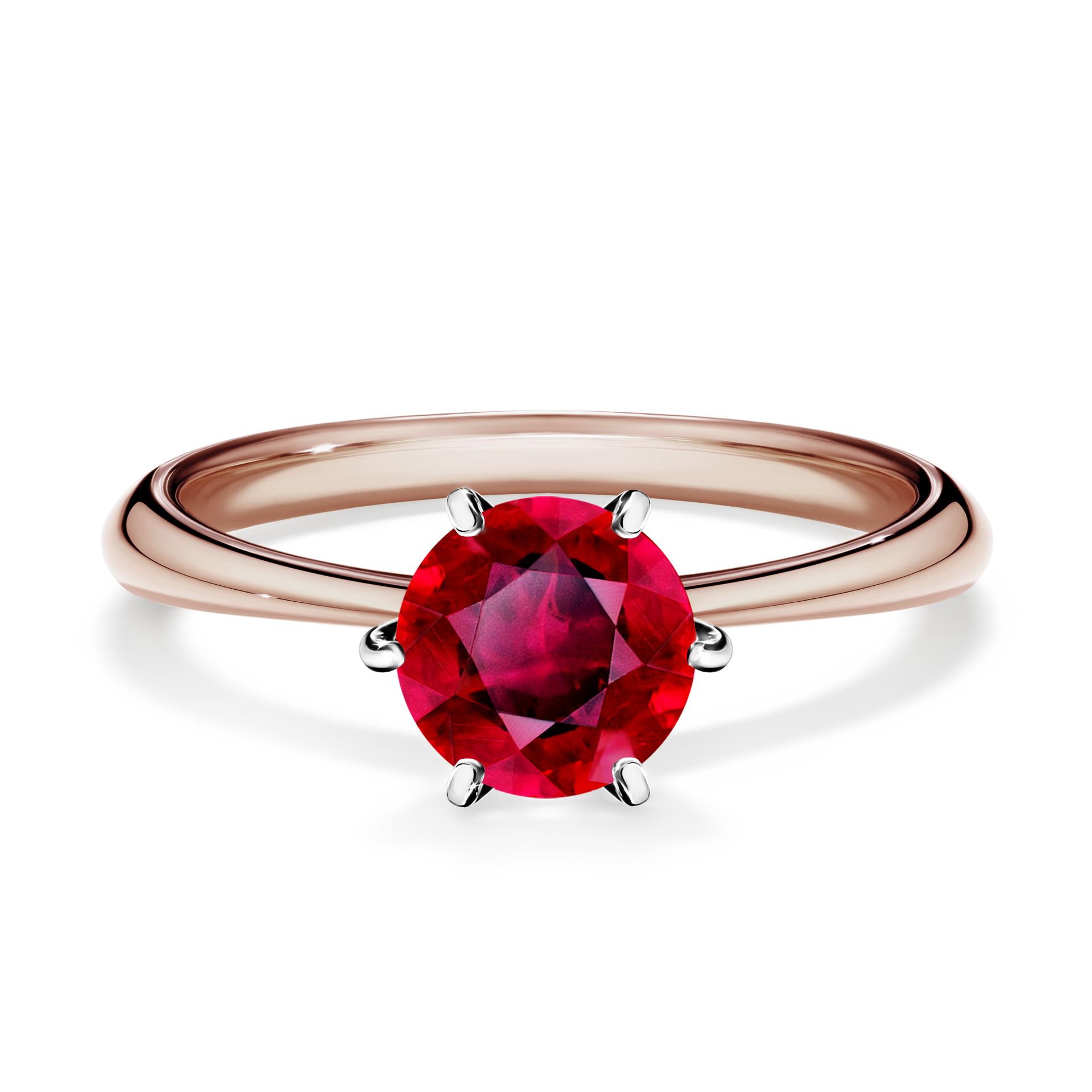 Pierścionek zaręczynowy My Queen z różowego złota z rubinem 1,00CT
