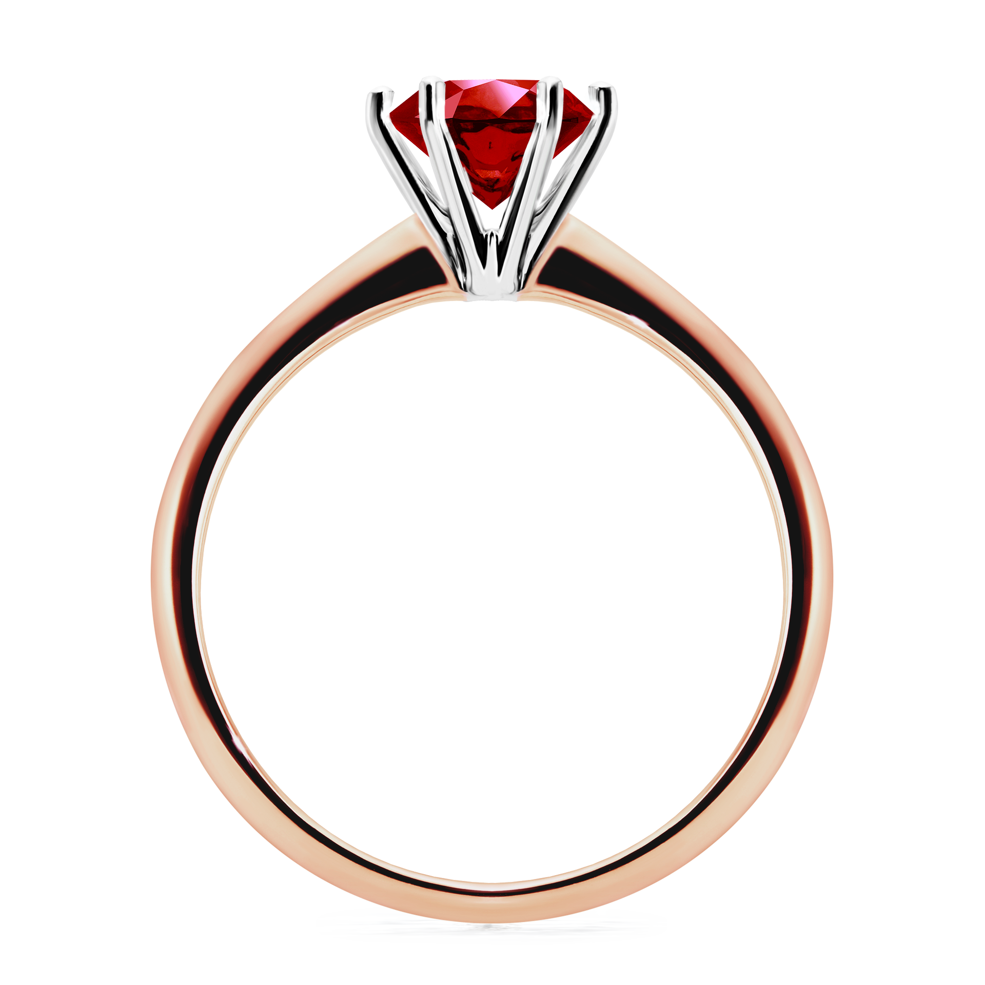 Pierścionek zaręczynowy My Queen z różowego złota z rubinem 1,00CT