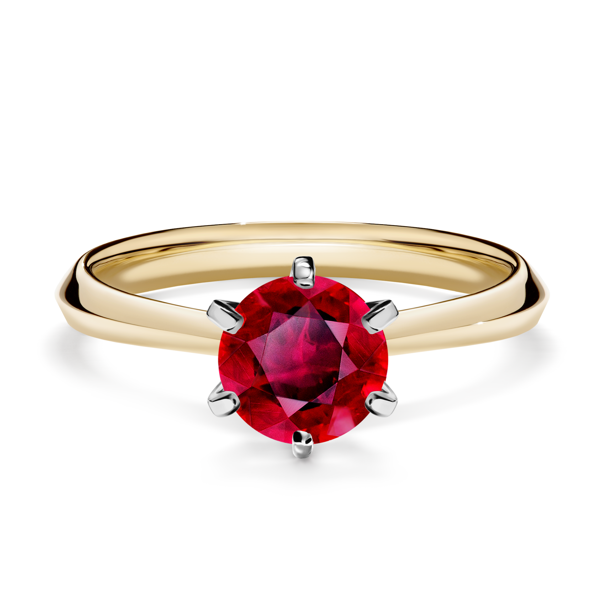 Pierścionek zaręczynowy My Queen z żółtego złota z rubinem 1,00CT