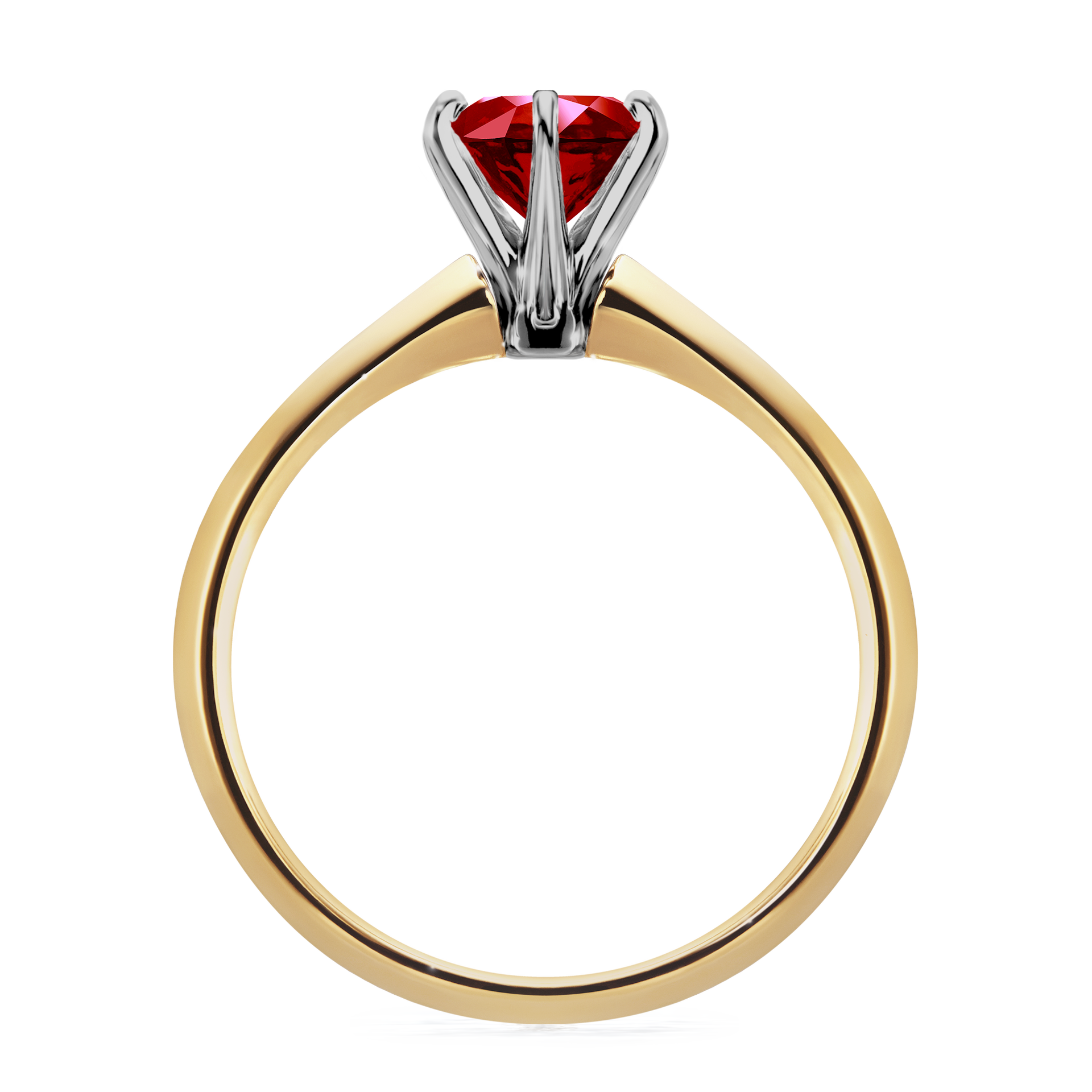 Pierścionek zaręczynowy My Queen z żółtego złota z rubinem 1,00CT