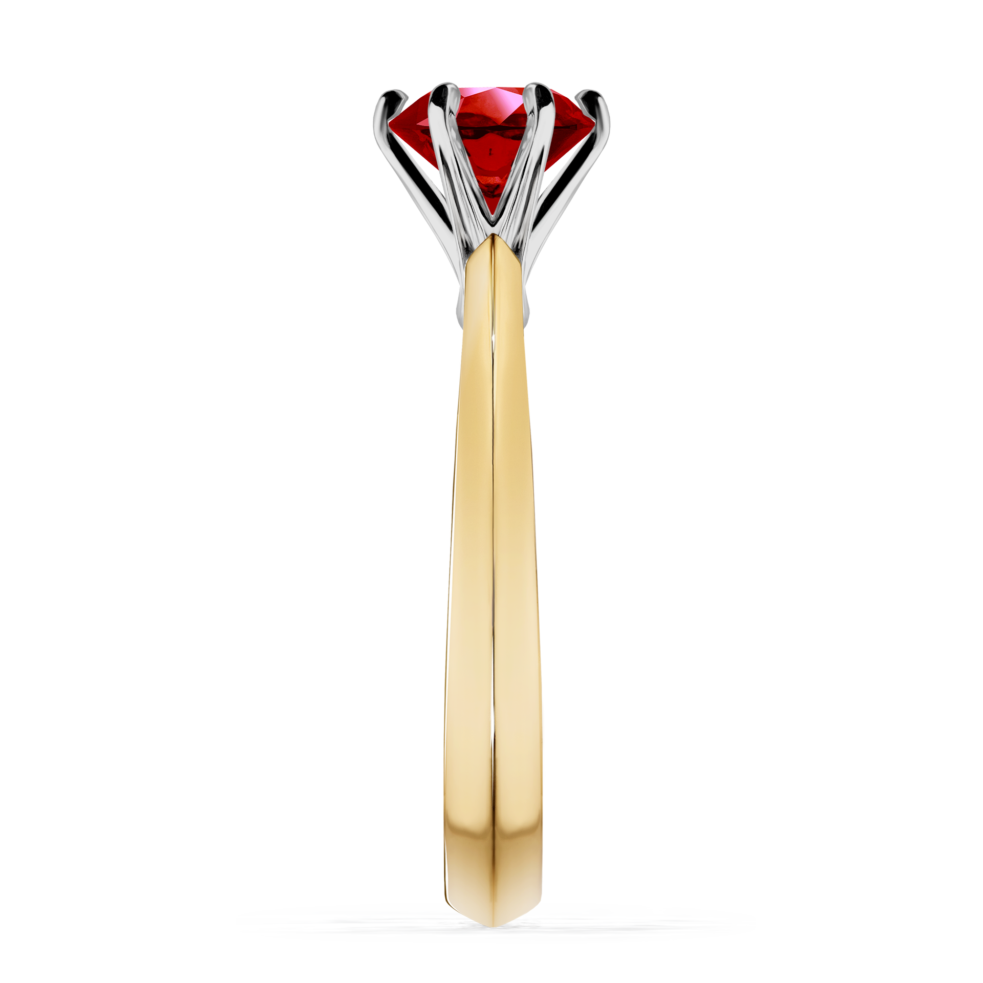 Pierścionek zaręczynowy My Queen z żółtego złota z rubinem 1,00CT