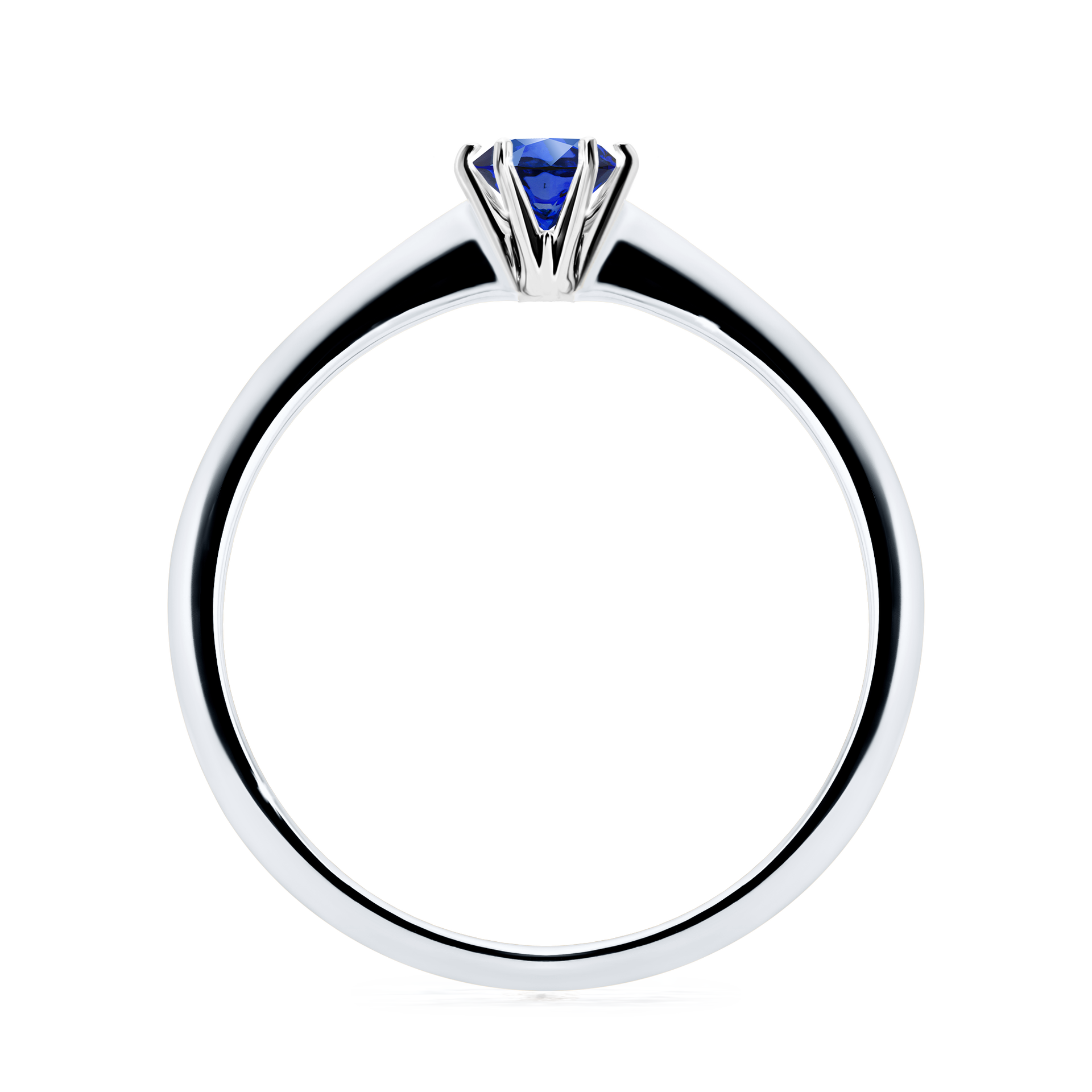 Pierścionek zaręczynowy My Queen z białego złota z szafirem niebieskim 0,25CT