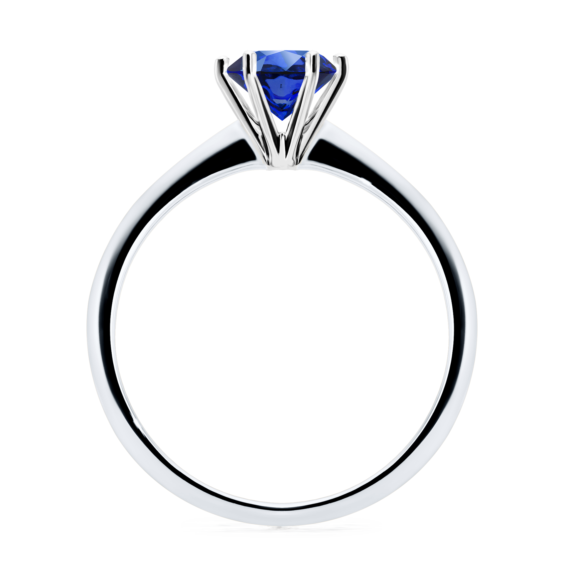 Pierścionek zaręczynowy My Queen z białego złota z szafirem niebieskim 0,80CT