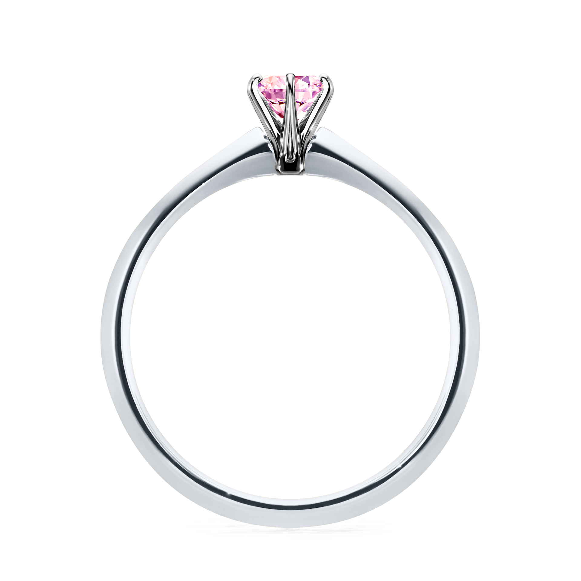 Pierścionek zaręczynowy My Queen z białego złota z szafirem różowym 0,25CT