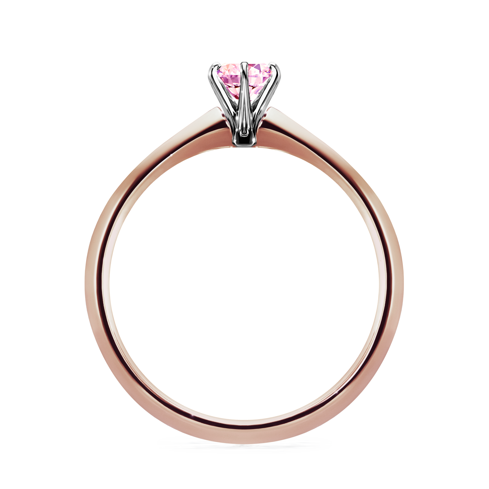 Pierścionek zaręczynowy My Queen z różowego złota z szafirem różowym 0,25CT