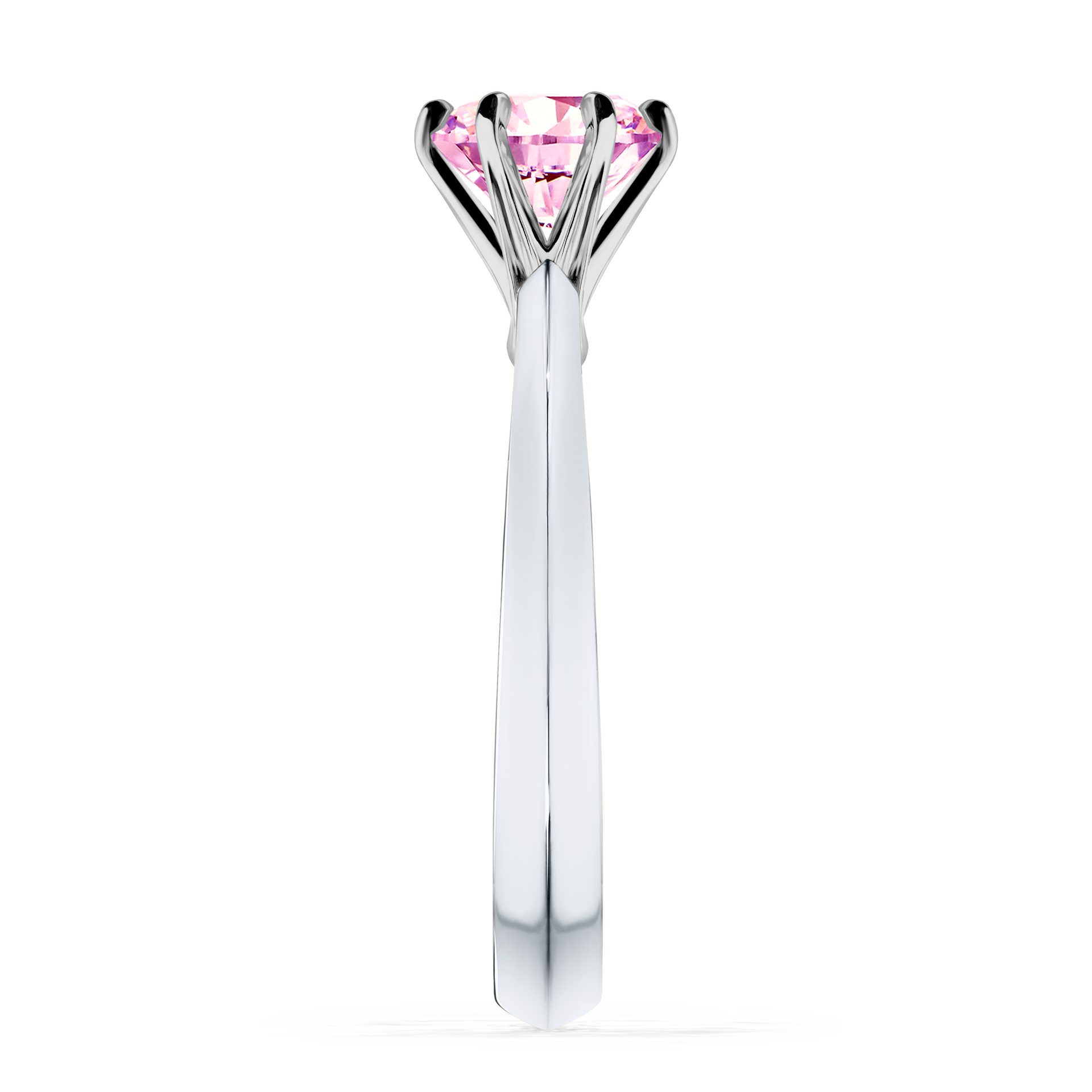 Pierścionek zaręczynowy My Queen z białego złota z szafirem różowym 1,00CT