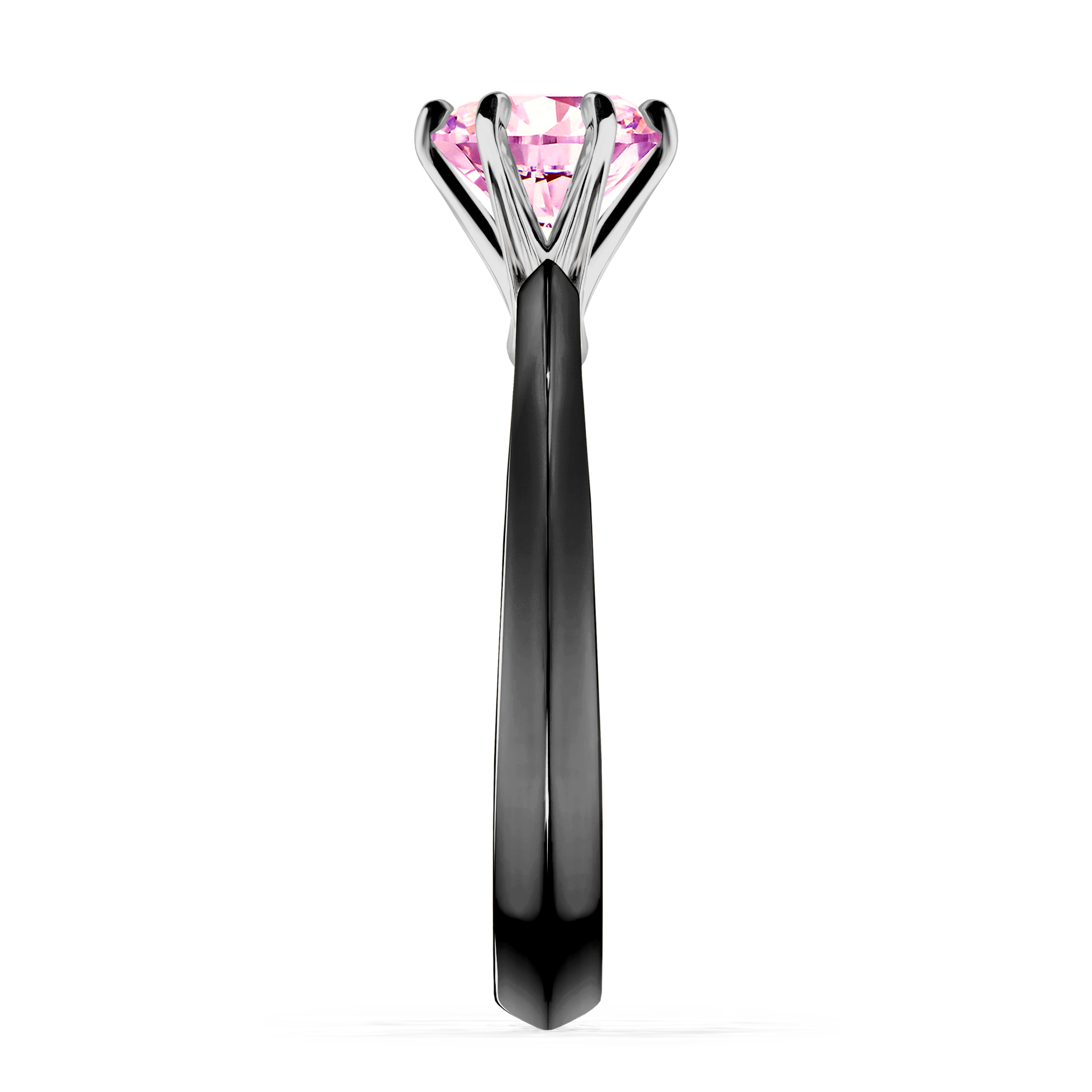 Pierścionek zaręczynowy My Queen z czarnego złota z szafirem różowym 1,00CT