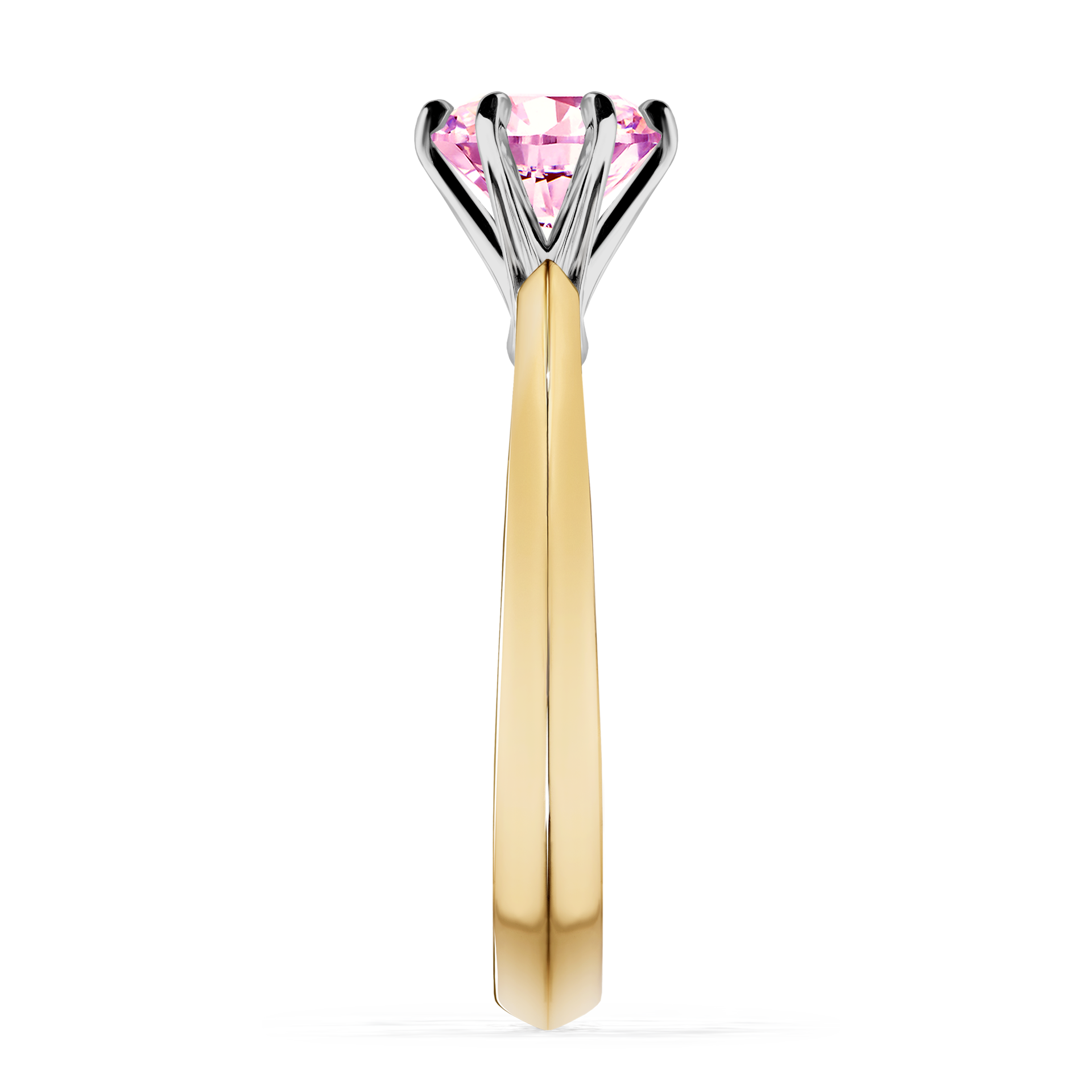 Pierścionek zaręczynowy My Queen z żółtego złota z szafirem różowym 1,00CT