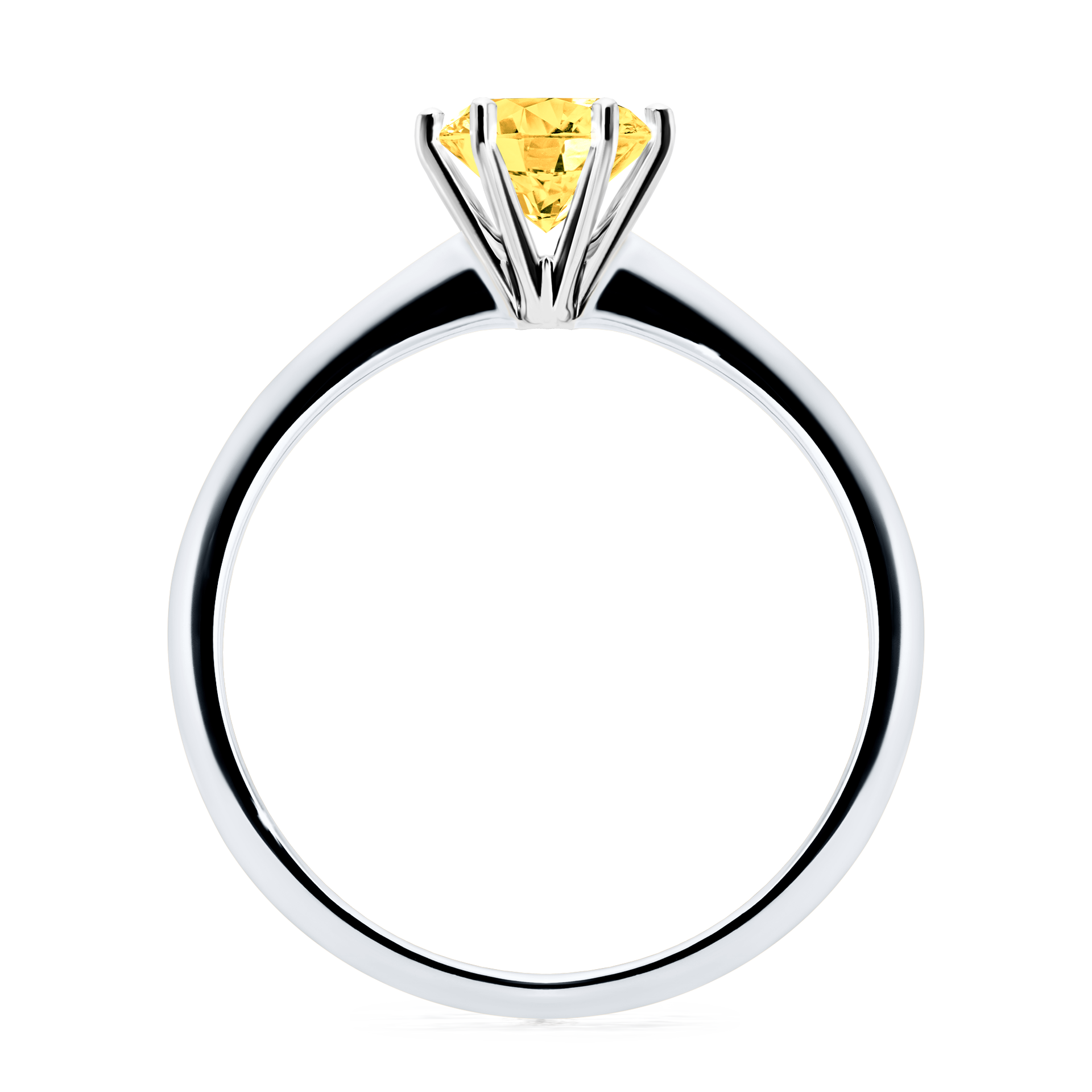 Pierścionek zaręczynowy My Queen z białego złota z szafirem żółtym 0,80CT