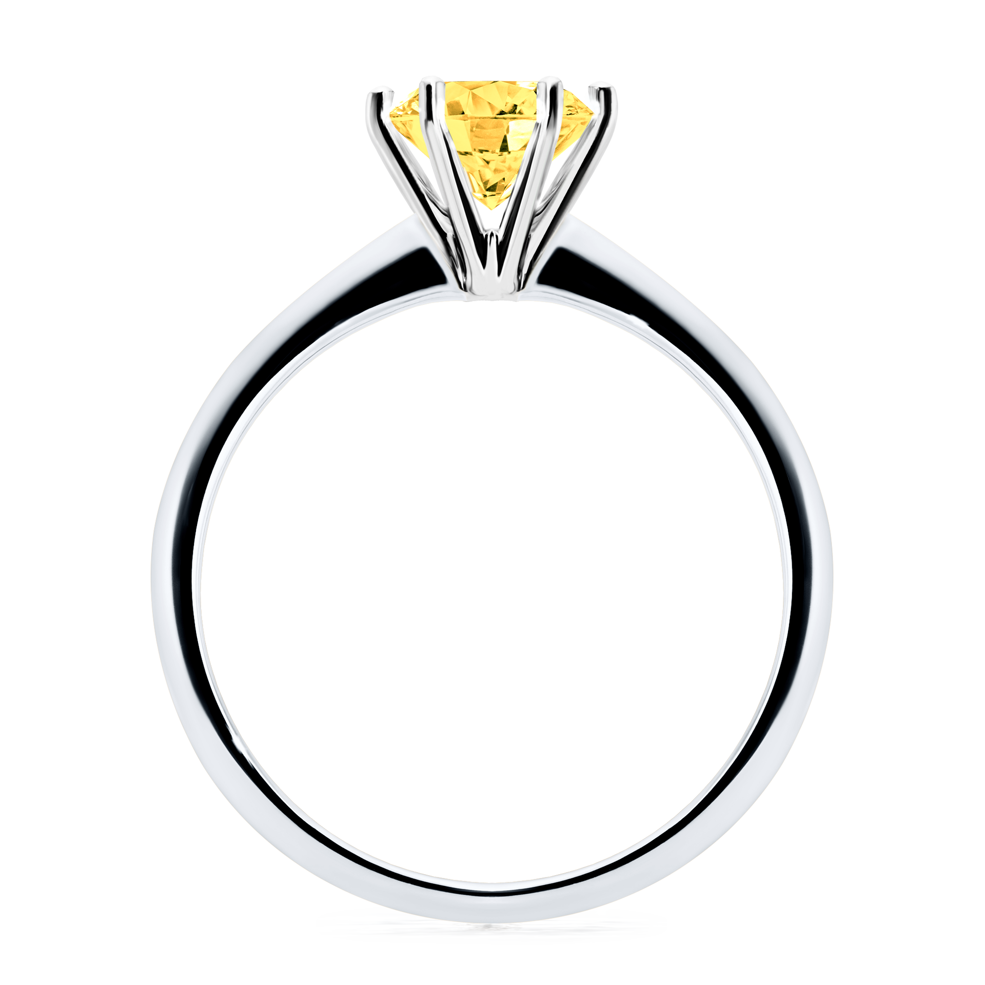 Pierścionek zaręczynowy My Queen z białego złota z szafirem żółtym 1,00CT
