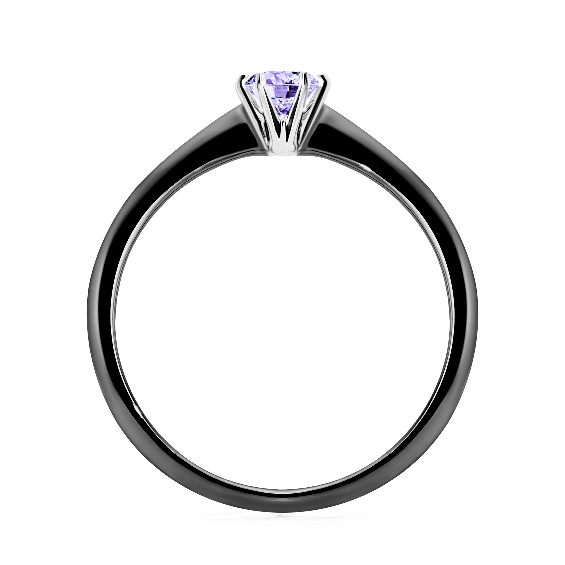 Pierścionek zaręczynowy My Queen z czarnego złota z tanzanitem 0,25CT