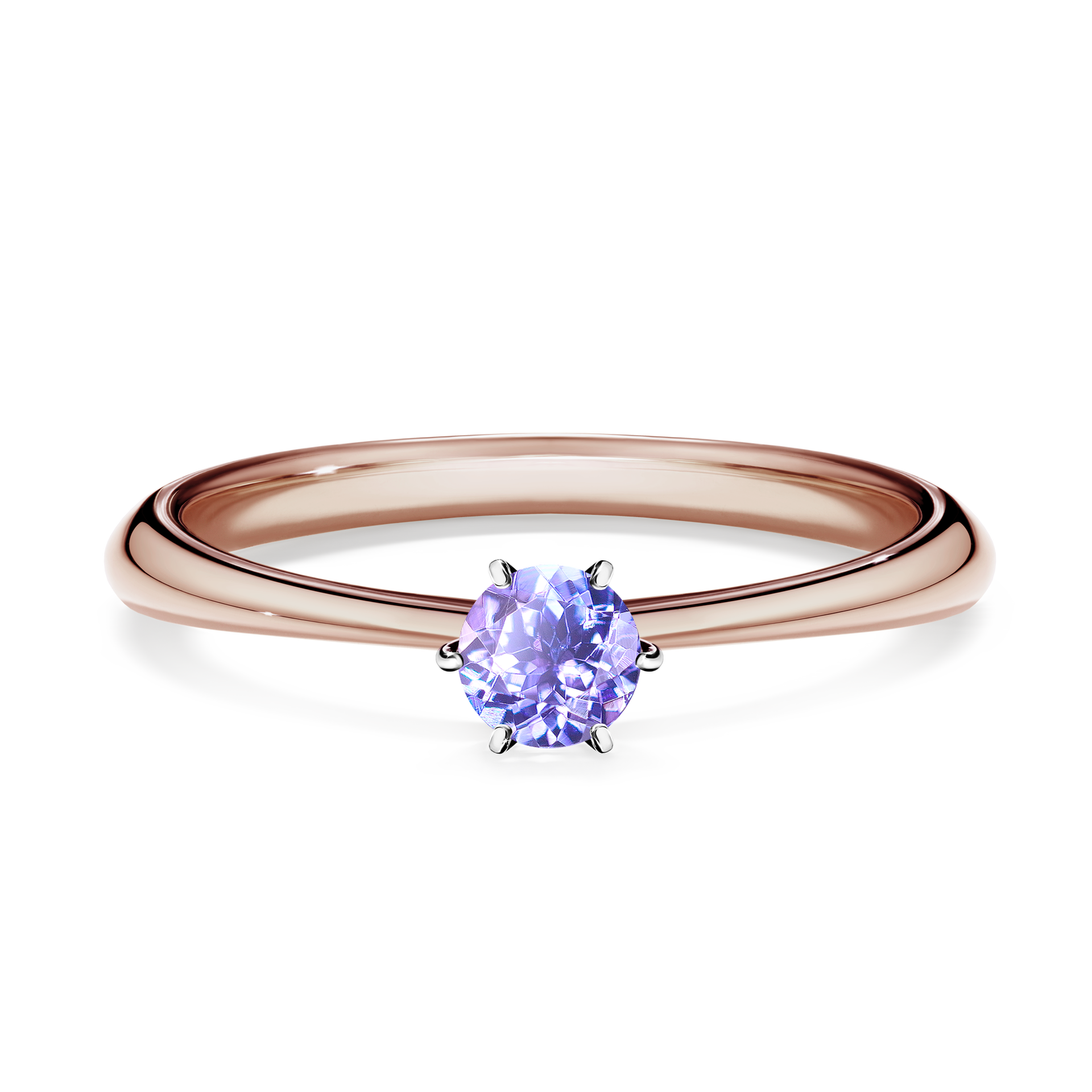 Pierścionek zaręczynowy My Queen z różowego złota z tanzanitem 0,25CT