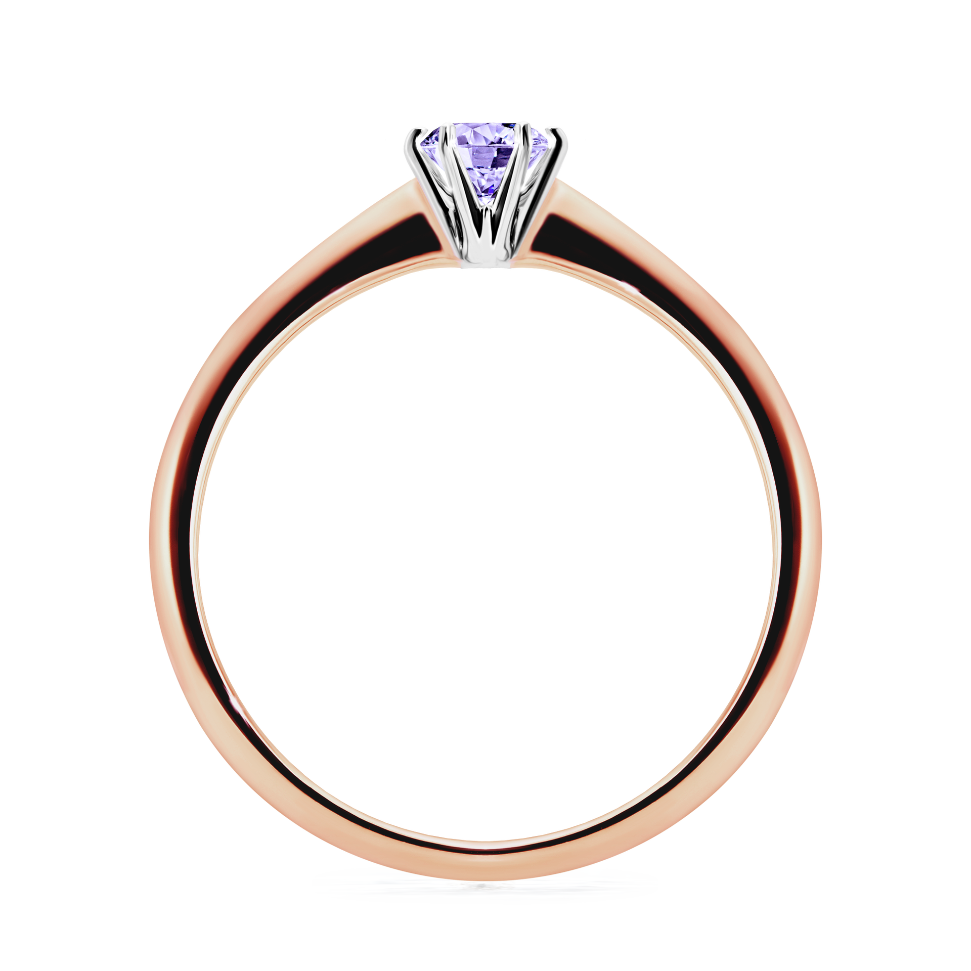 Pierścionek zaręczynowy My Queen z różowego złota z tanzanitem 0,25CT