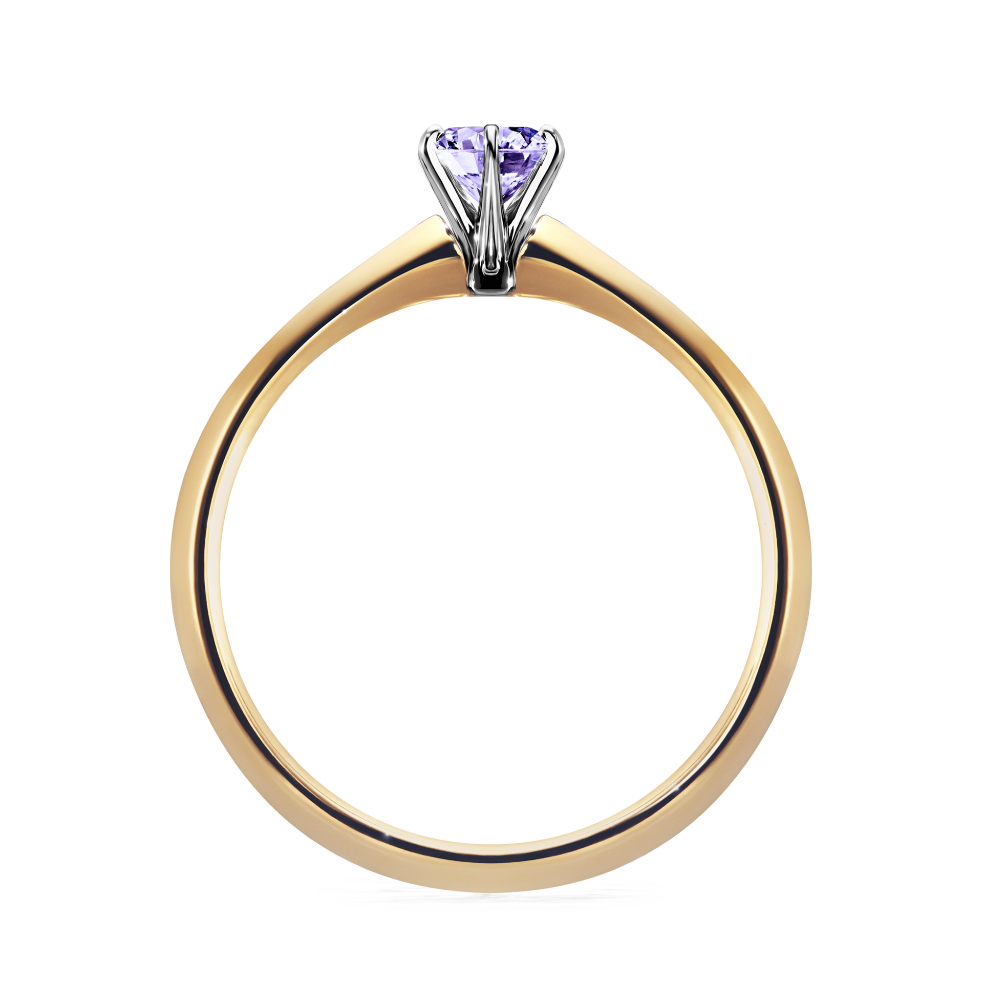 Pierścionek zaręczynowy My Queen z żółtego złota z tanzanitem 0,25CT