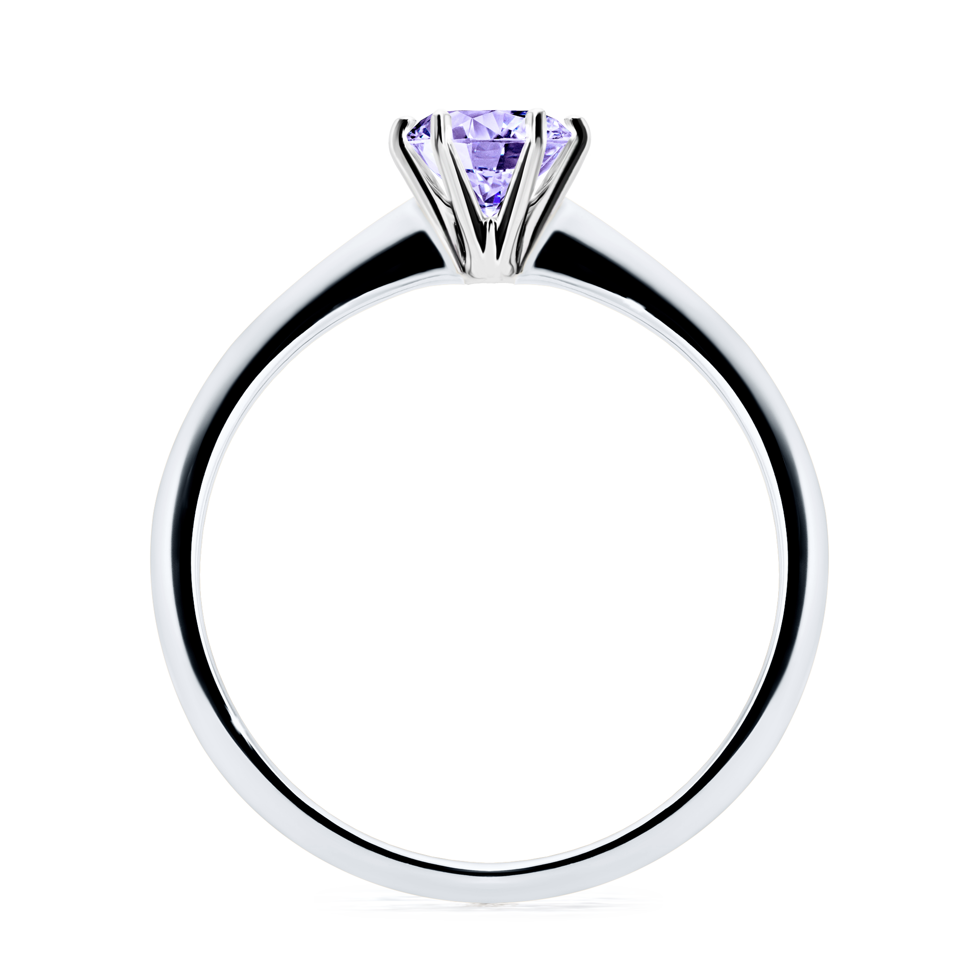 Pierścionek zaręczynowy My Queen z białego złota z tanzanitem 0,50CT