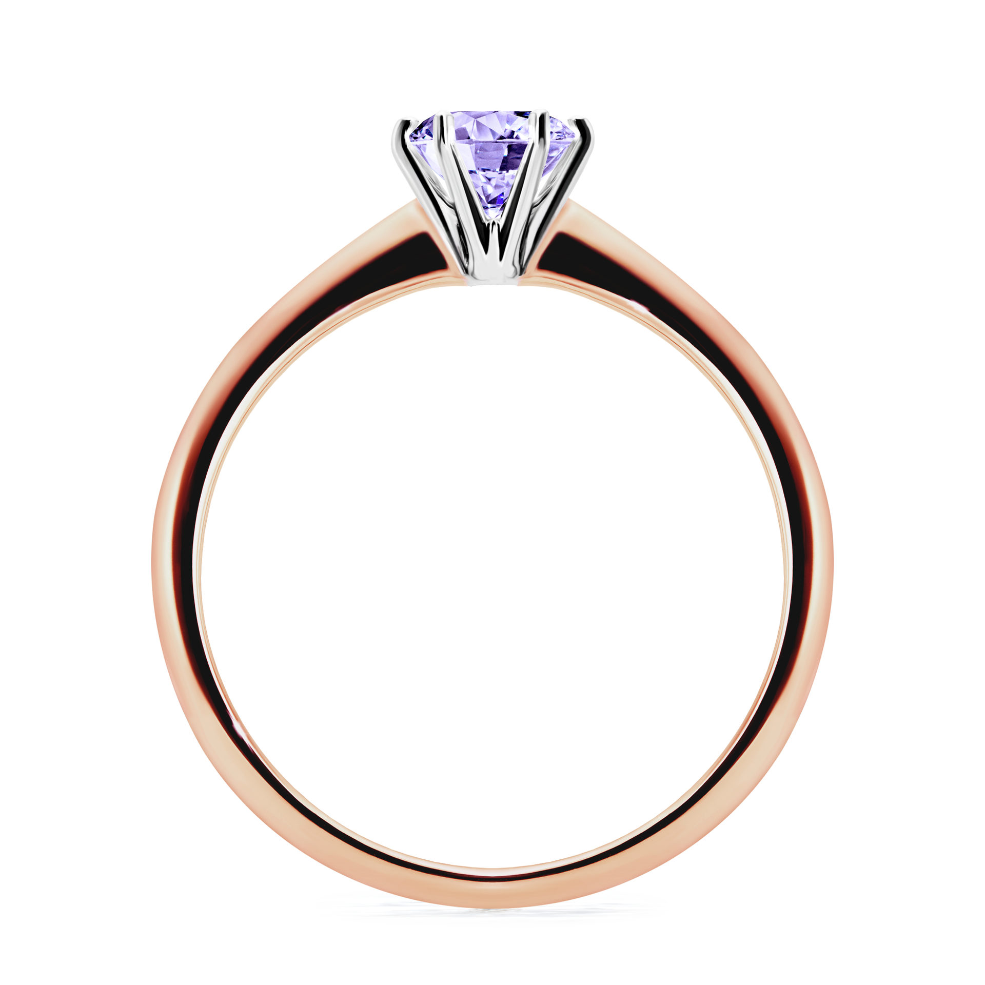 Pierścionek zaręczynowy My Queen z różowego złota z tanzanitem 0,50CT