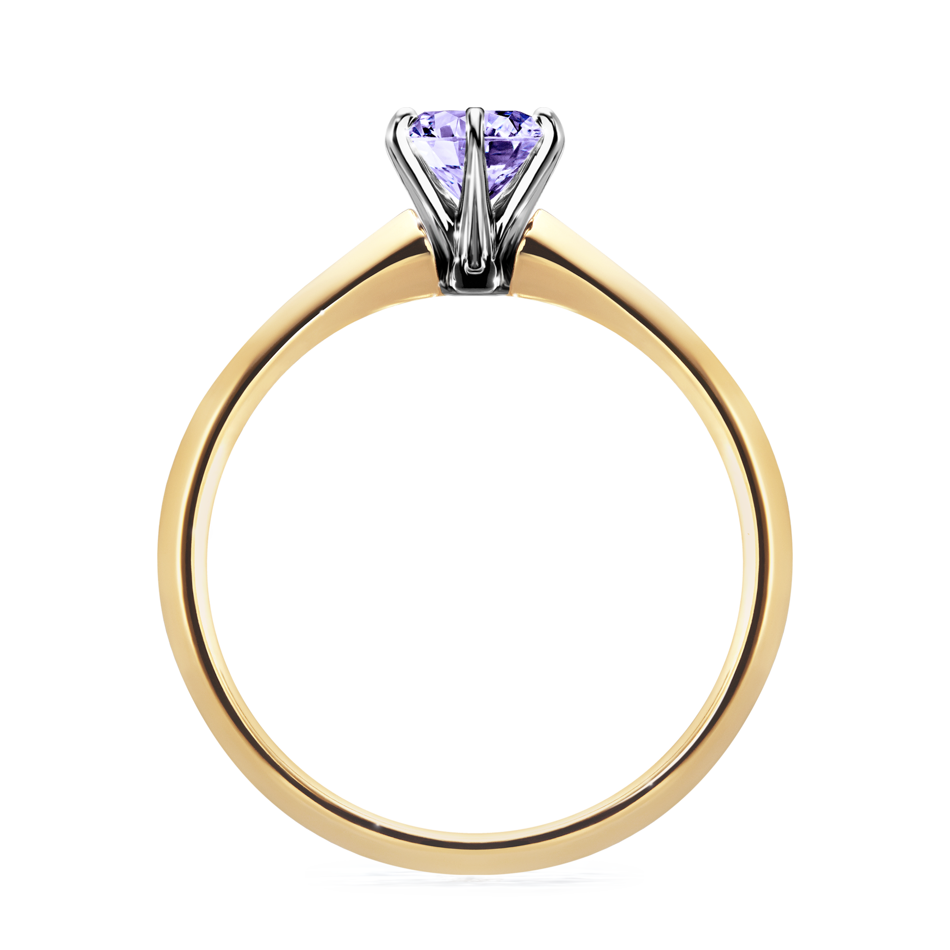 Pierścionek zaręczynowy My Queen z żółtego złota z tanzanitem 0,50CT