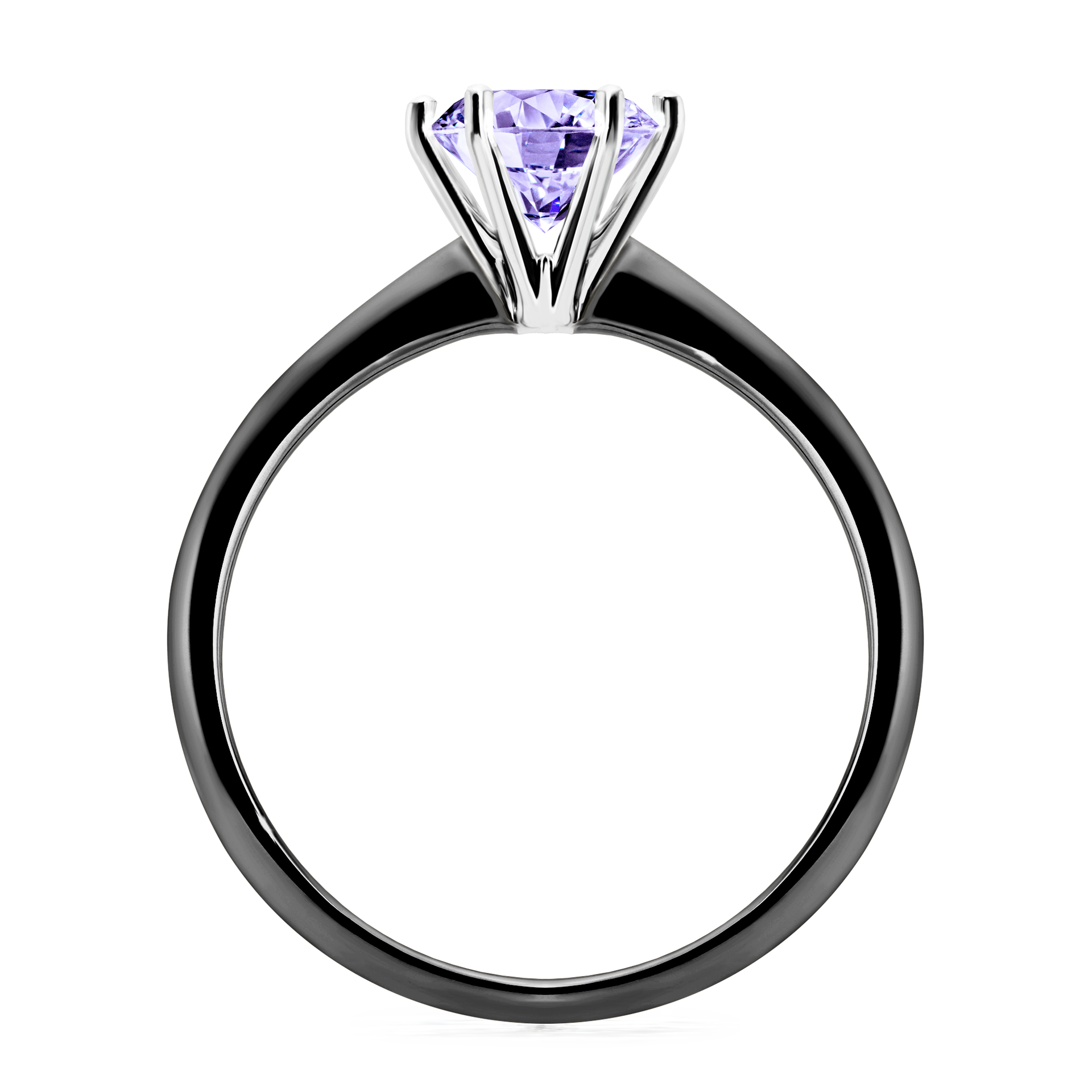 Pierścionek zaręczynowy My Queen z czarnego złota z tanzanitem 1,00CT