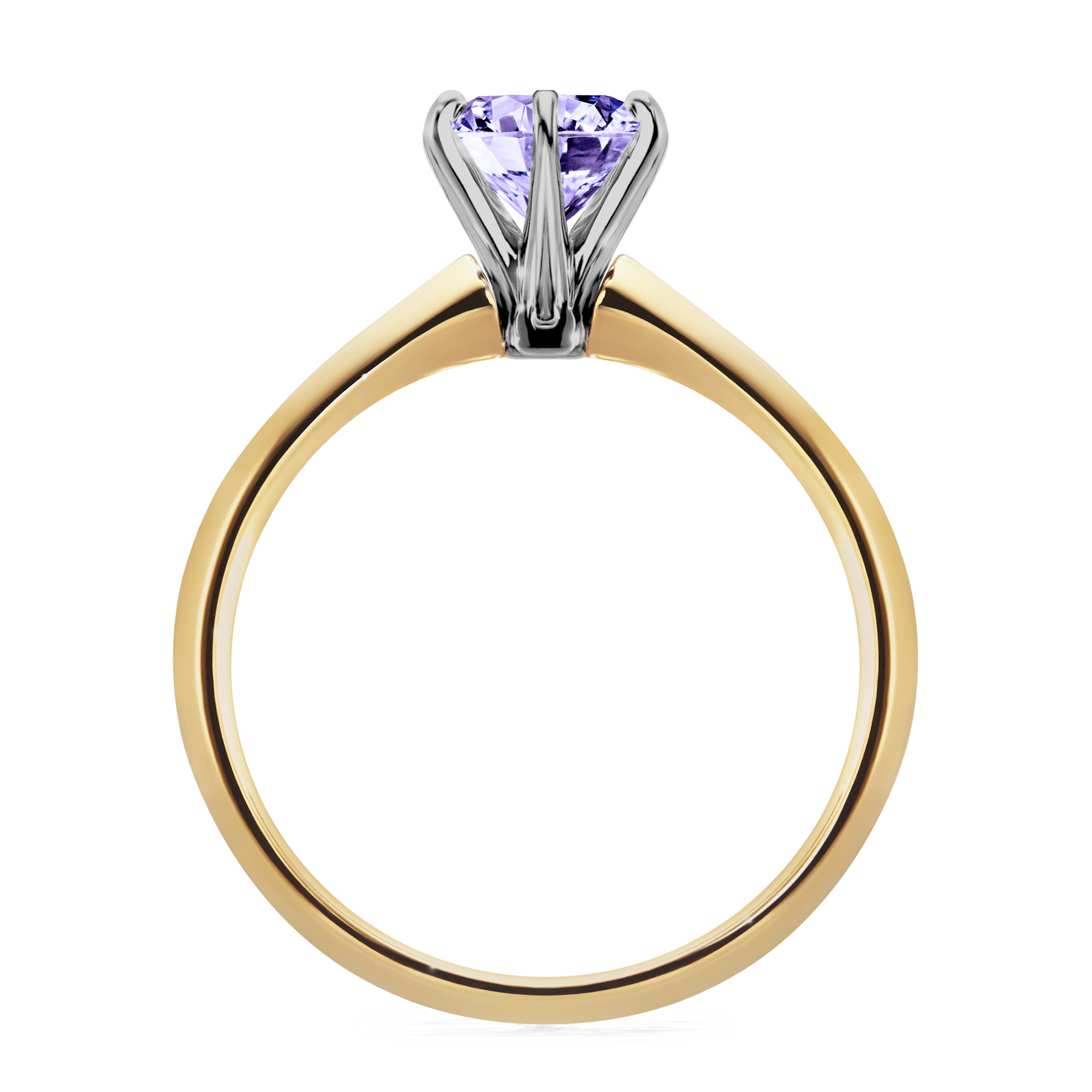 Pierścionek zaręczynowy My Queen z żółtego złota z tanzanitem 1,00CT