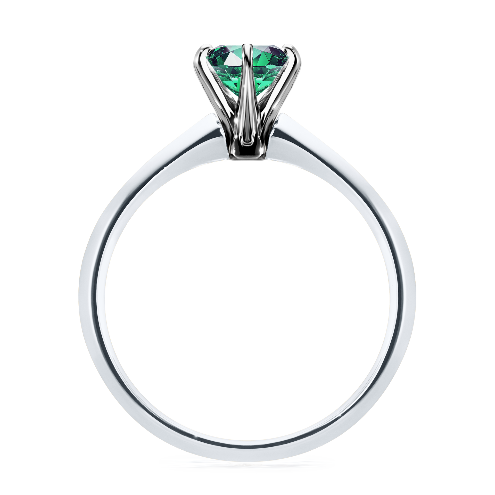 Pierścionek zaręczynowy My Queen z białego złota ze szmaragdem 0,80CT