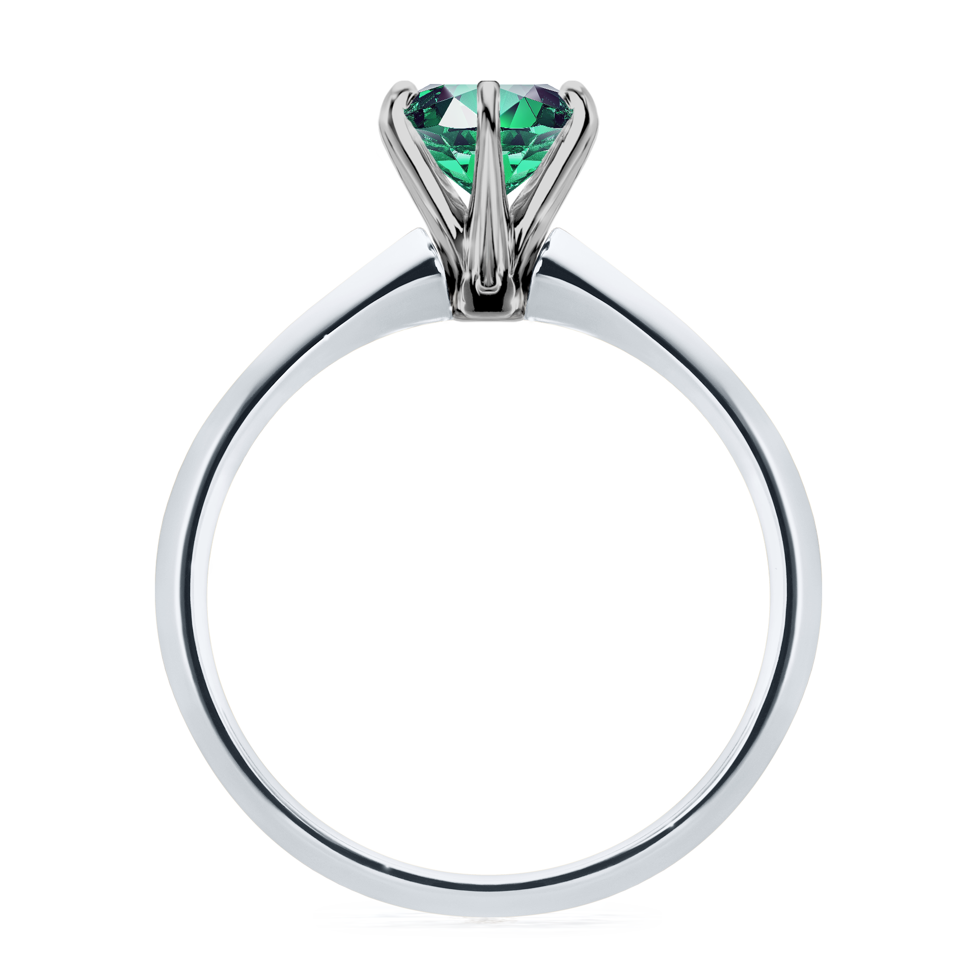 Pierścionek zaręczynowy My Queen z białego złota ze szmaragdem 1,00CT