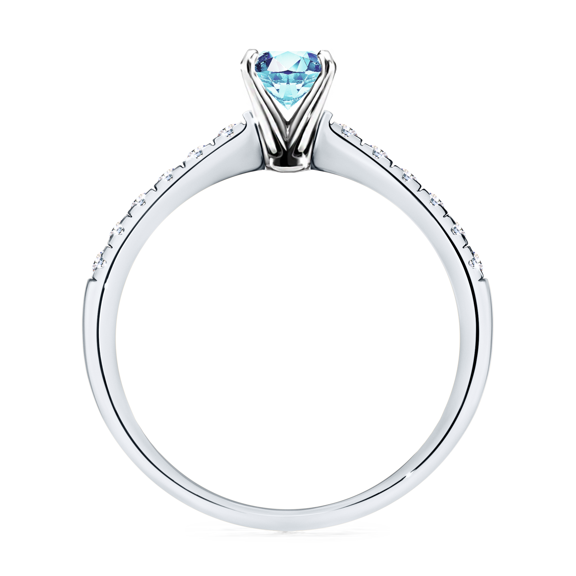Pierścionek zaręczynowy My Sunshine z białego złota z akwamarynem 0,64CT
