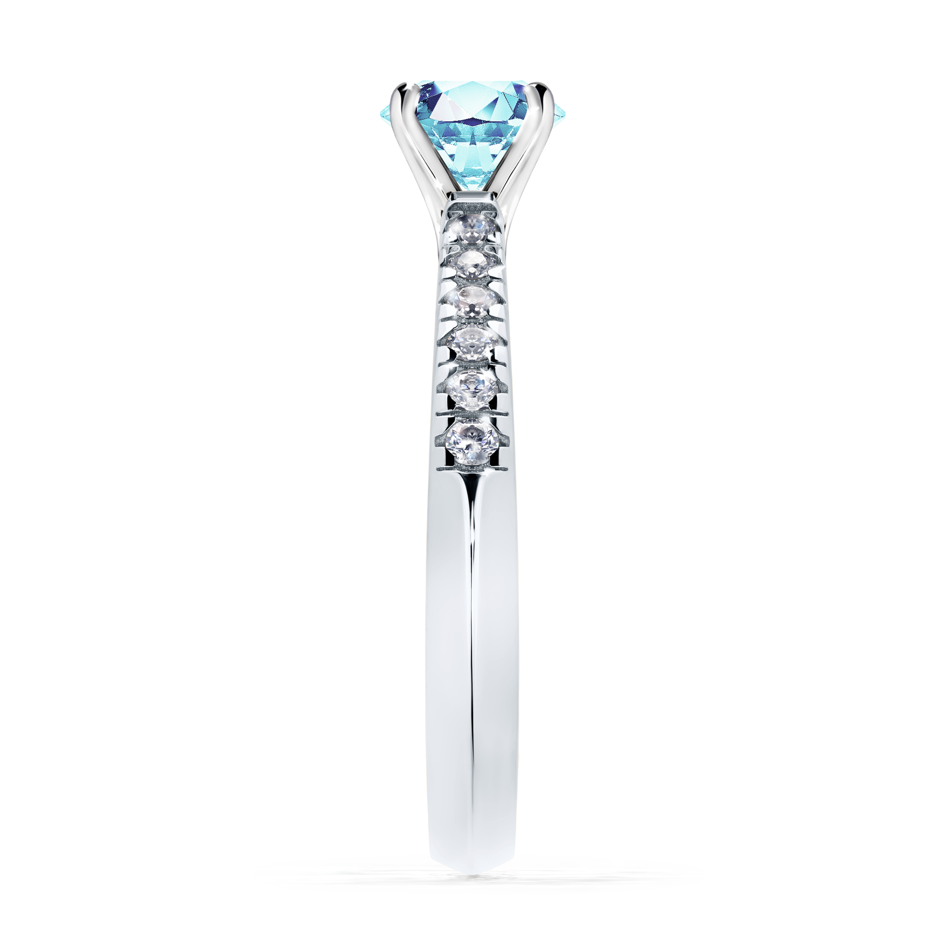 Pierścionek zaręczynowy My Sunshine z białego złota z akwamarynem 0,64CT