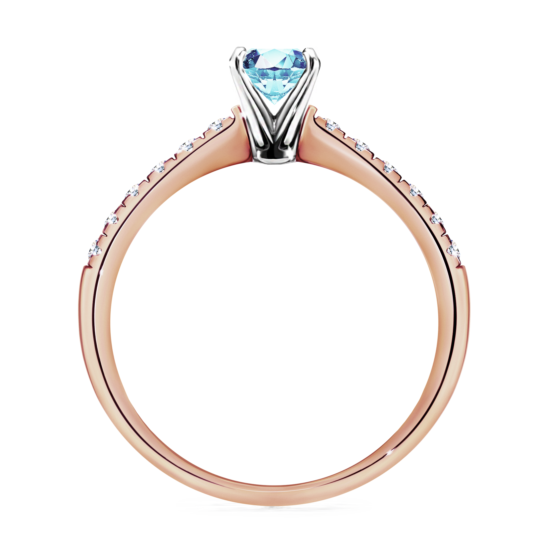 Pierścionek zaręczynowy My Sunshine z różowego złota z akwamarynem 0,64CT