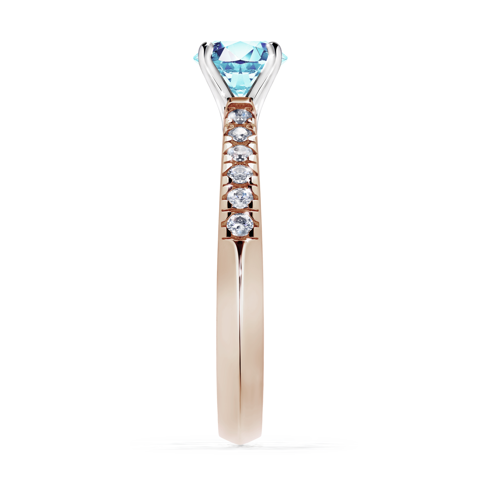 Pierścionek zaręczynowy My Sunshine z różowego złota z akwamarynem 0,64CT