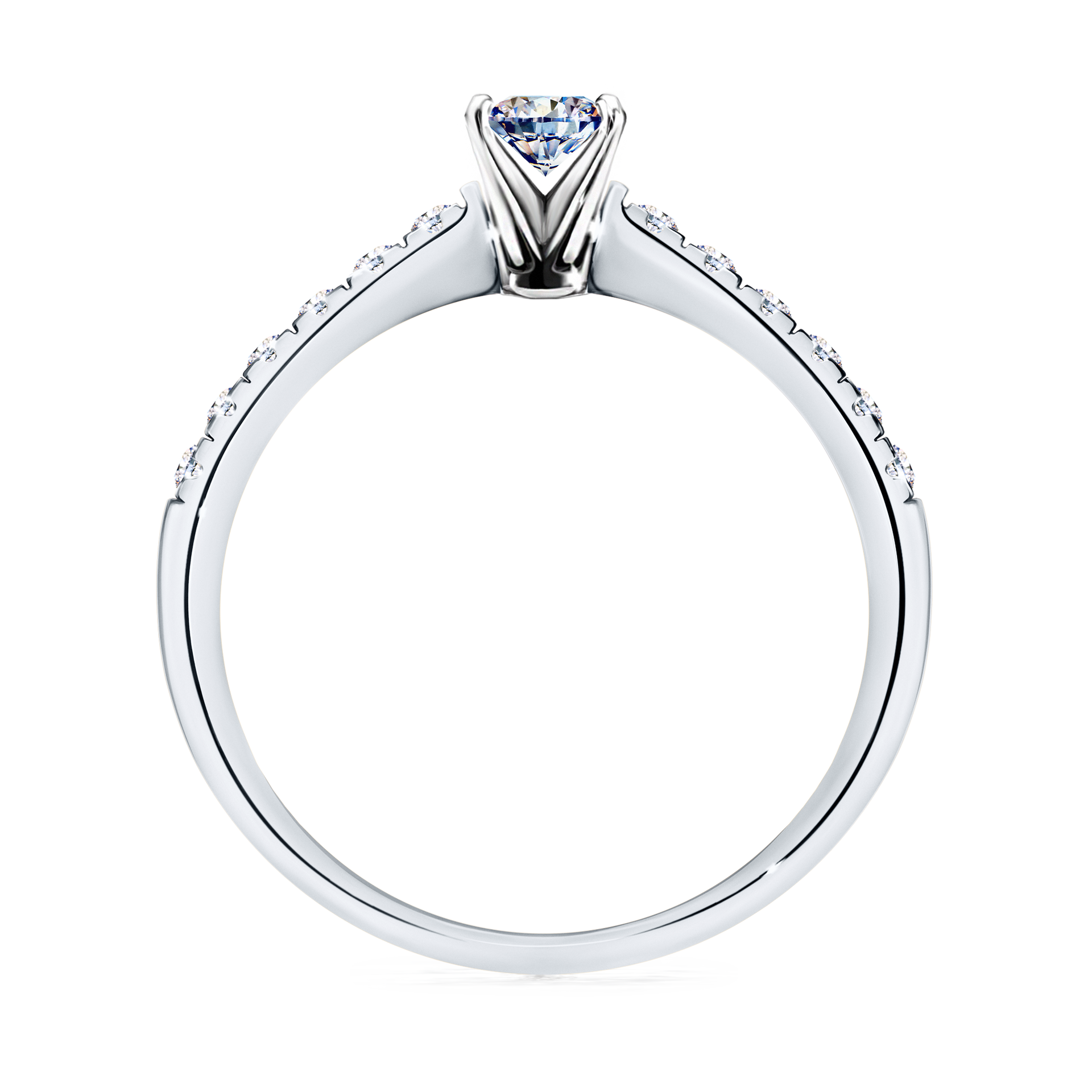 Pierścionek zaręczynowy My Sunshine z białego złota z diamentem laboratoryjnym 0,24CT
