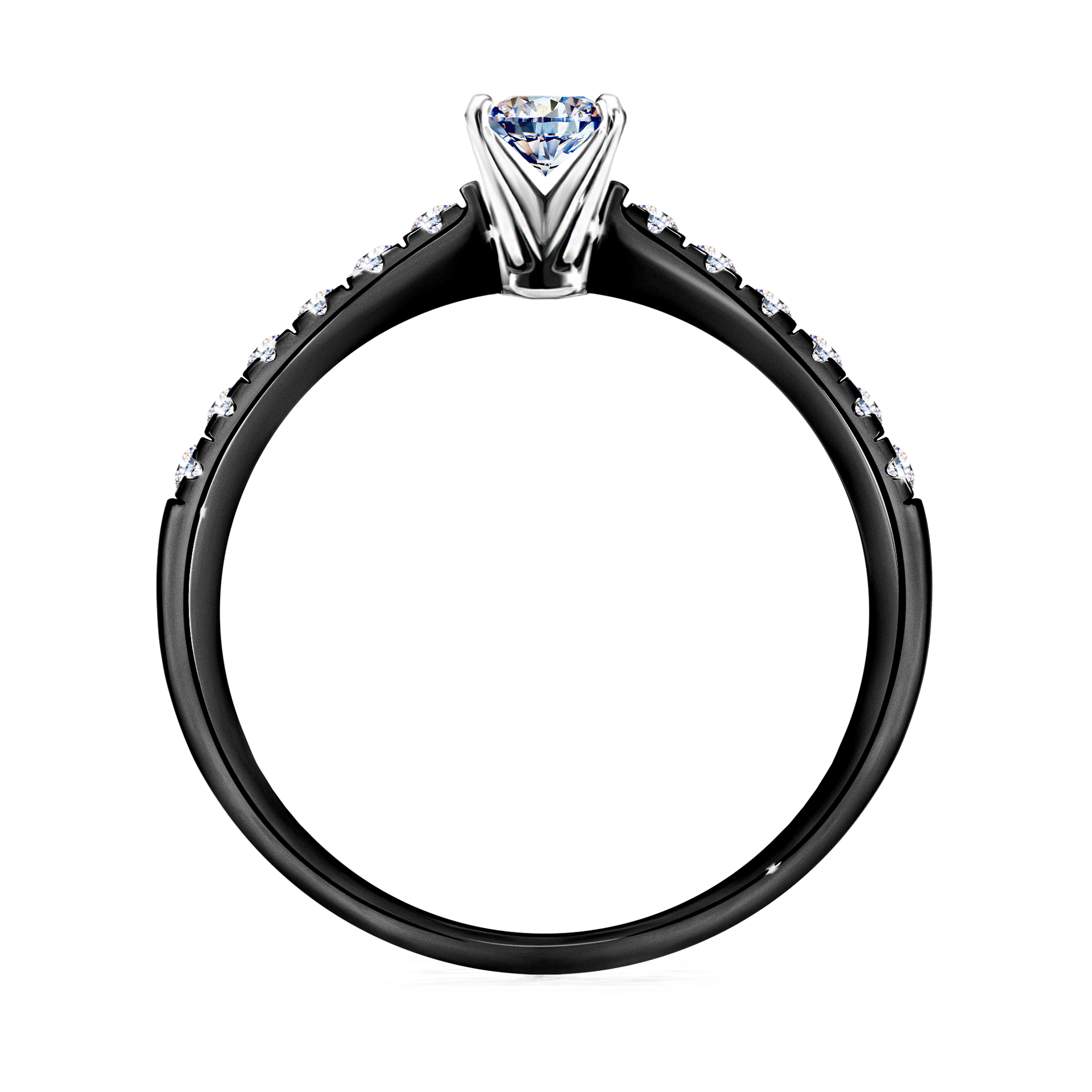 Pierścionek zaręczynowy My Sunshine z czarnego złota z diamentem laboratoryjnym 0,24CT