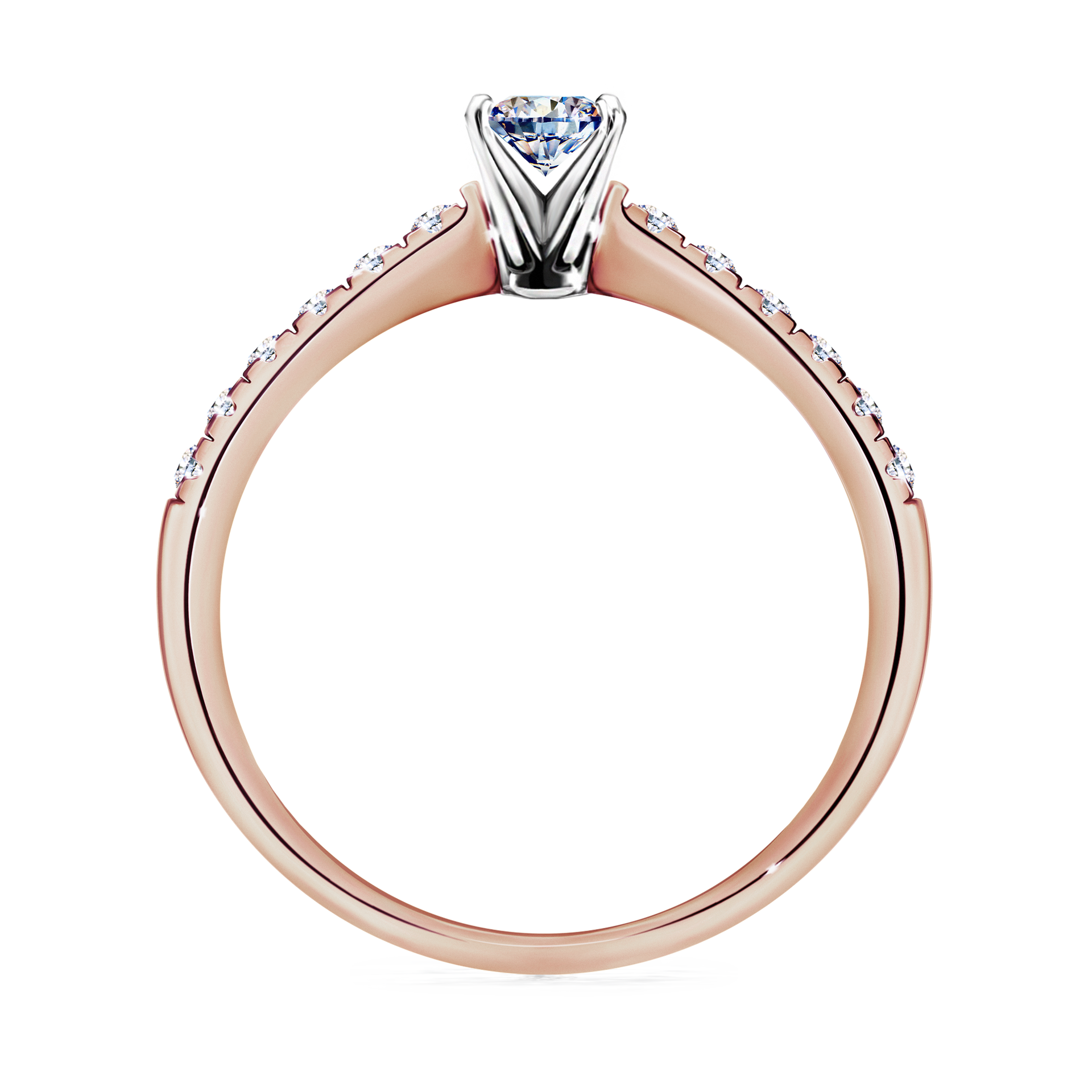 Pierścionek zaręczynowy My Sunshine z różowego złota z diamentem naturalnym 0,24CT