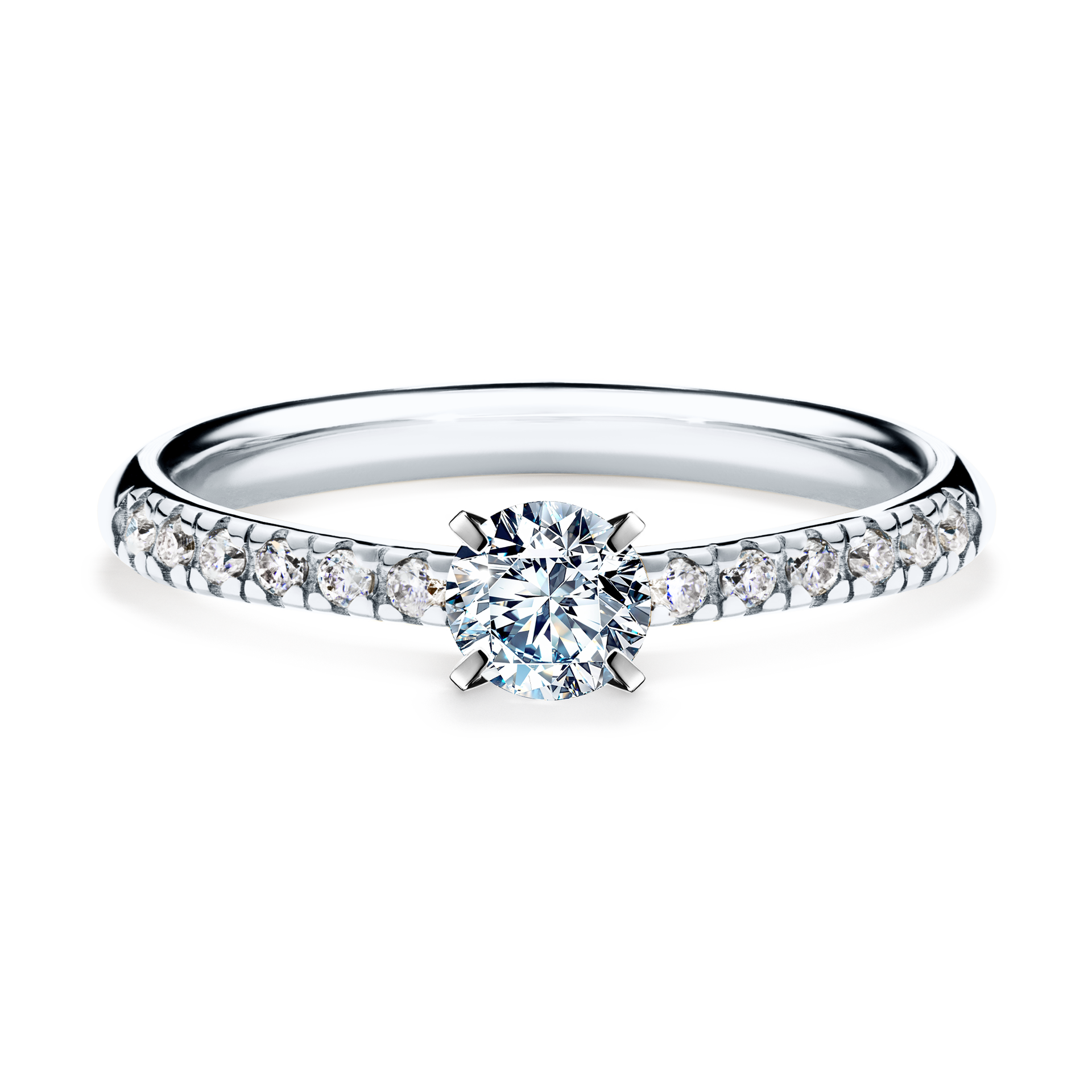 Pierścionek zaręczynowy My Sunshine z białego złota z diamentem naturalnym 0,39CT