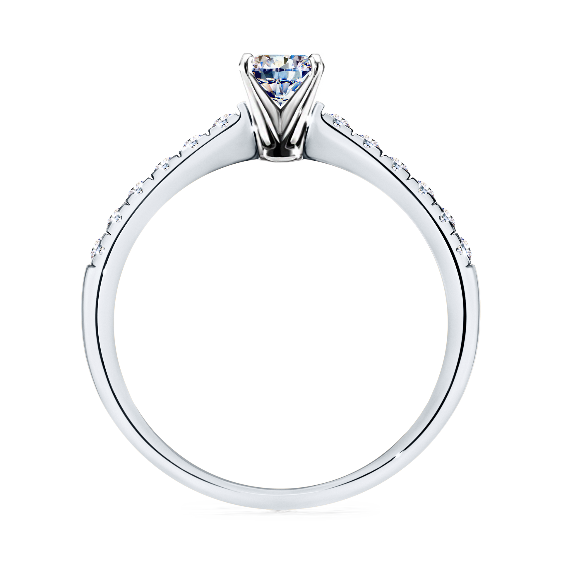 Pierścionek zaręczynowy My Sunshine z białego złota z diamentem naturalnym 0,39CT