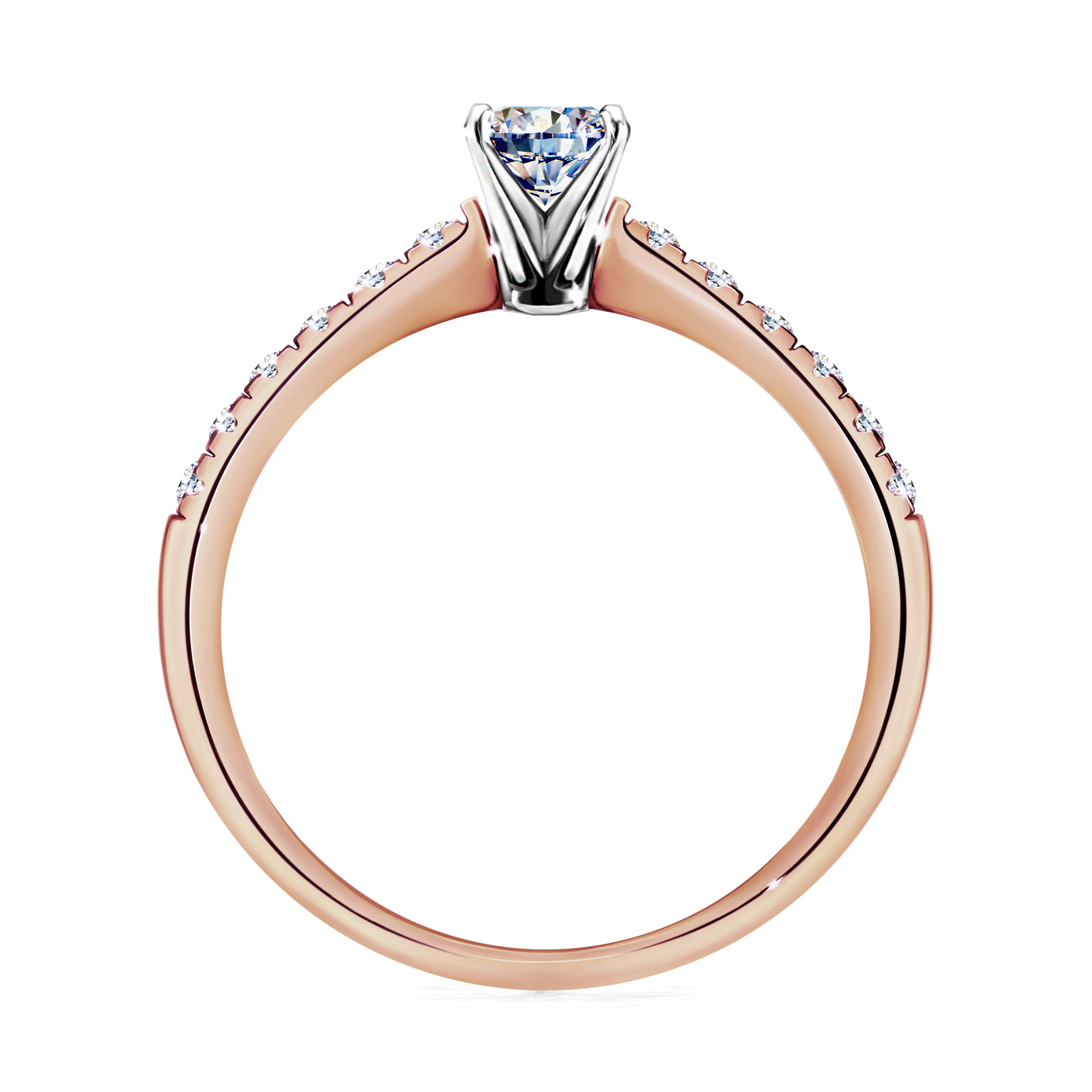 Pierścionek zaręczynowy My Sunshine z różowego złota z diamentem laboratoryjnym 0,39CT