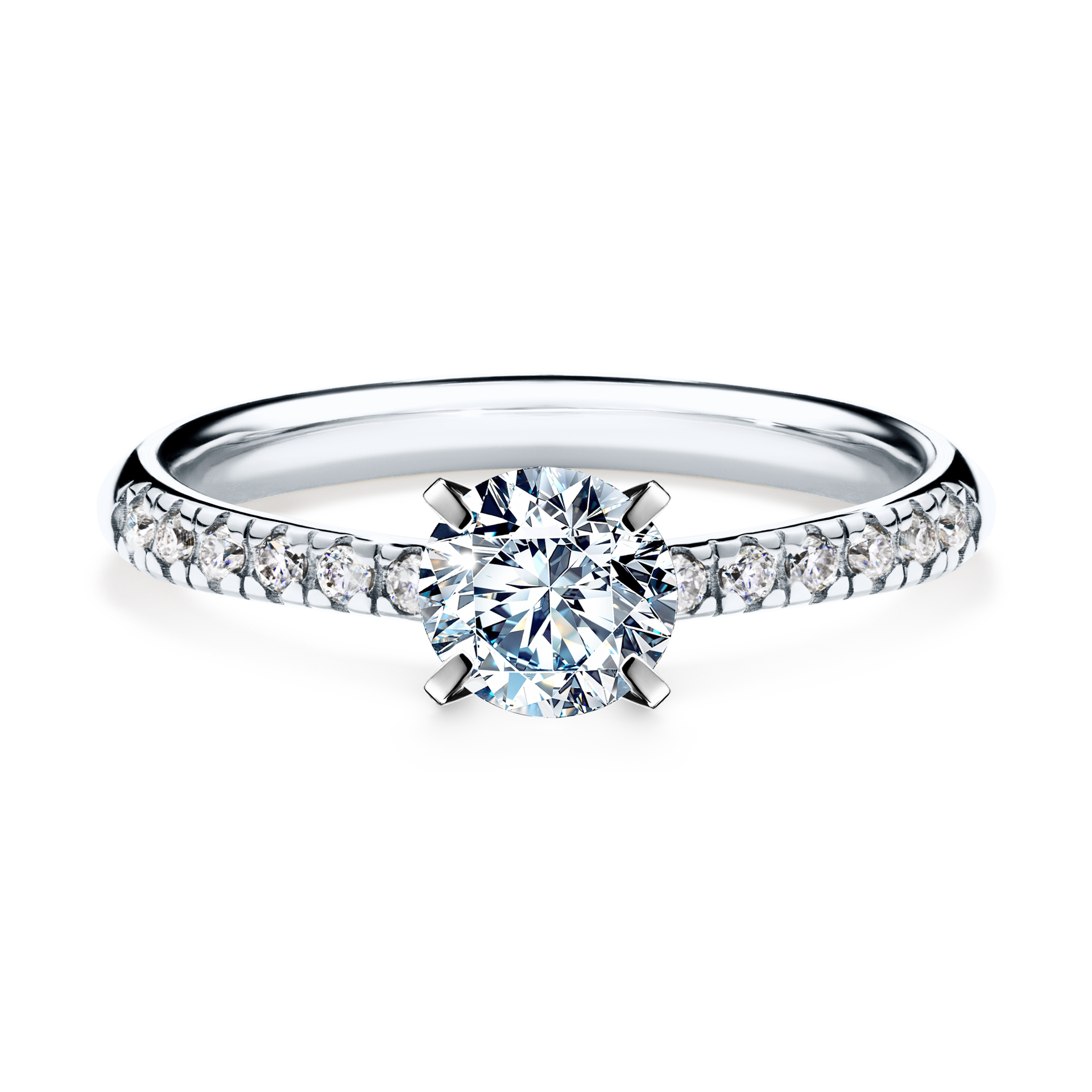 Pierścionek zaręczynowy My Sunshine z białego złota z diamentem naturalnym 0,64CT