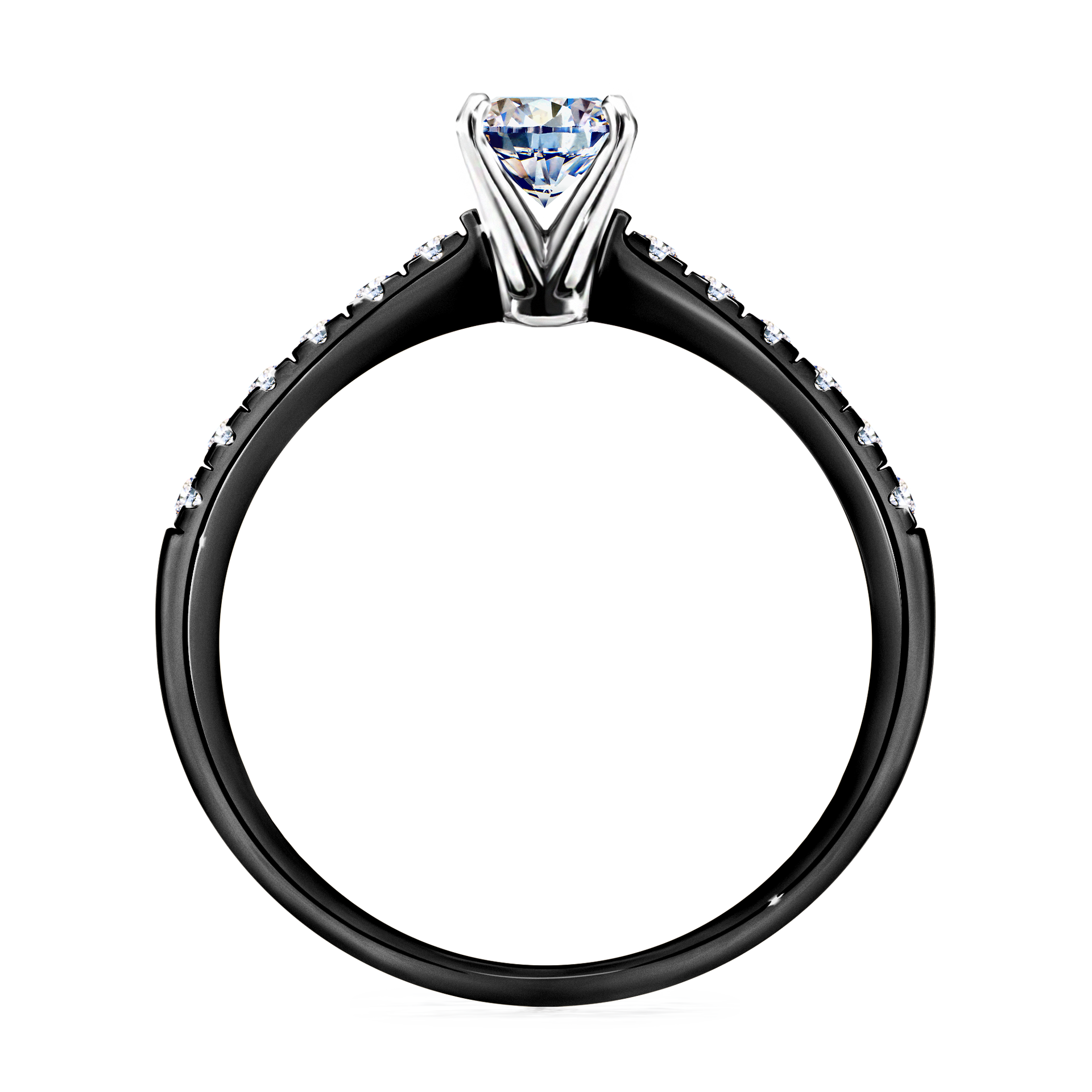 Pierścionek zaręczynowy My Sunshine z czarnego złota z diamentem laboratoryjnym 0,64CT