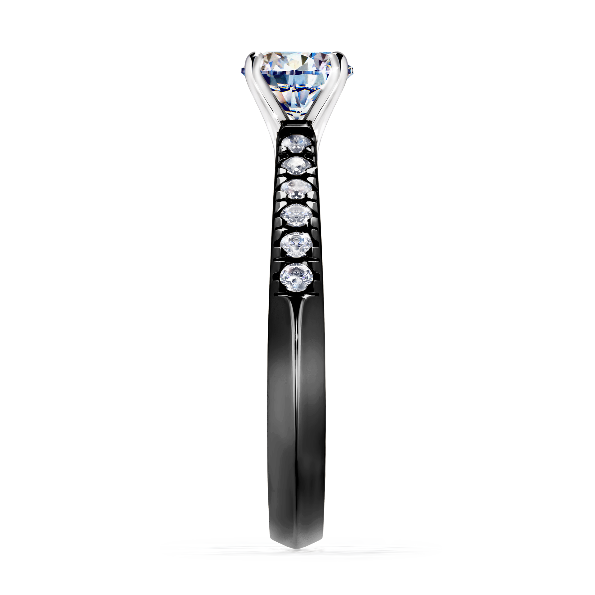 Pierścionek zaręczynowy My Sunshine z czarnego złota z diamentem laboratoryjnym 0,64CT