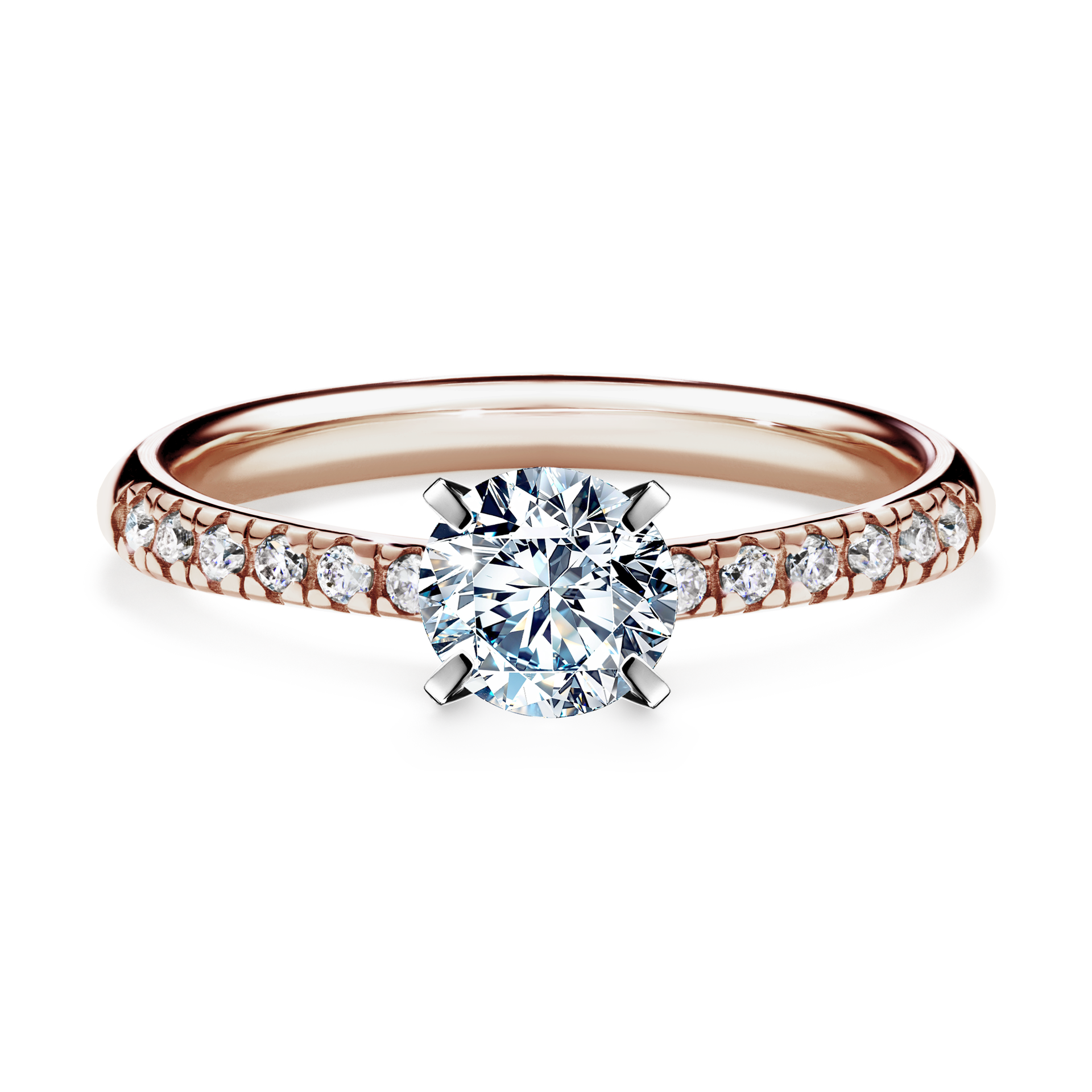 Pierścionek zaręczynowy My Sunshine z różowego złota z diamentem laboratoryjnym 0,64CT