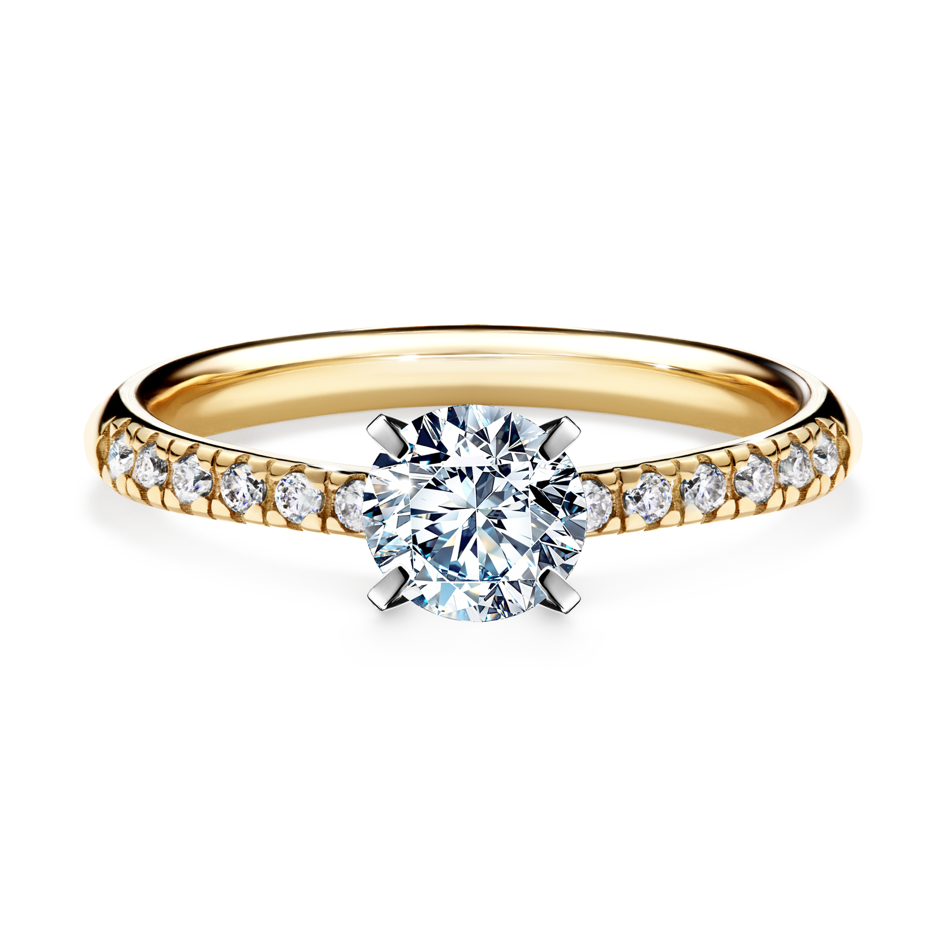 Pierścionek zaręczynowy My Sunshine z żółtego złota z diamentem laboratoryjnym 0,64CT