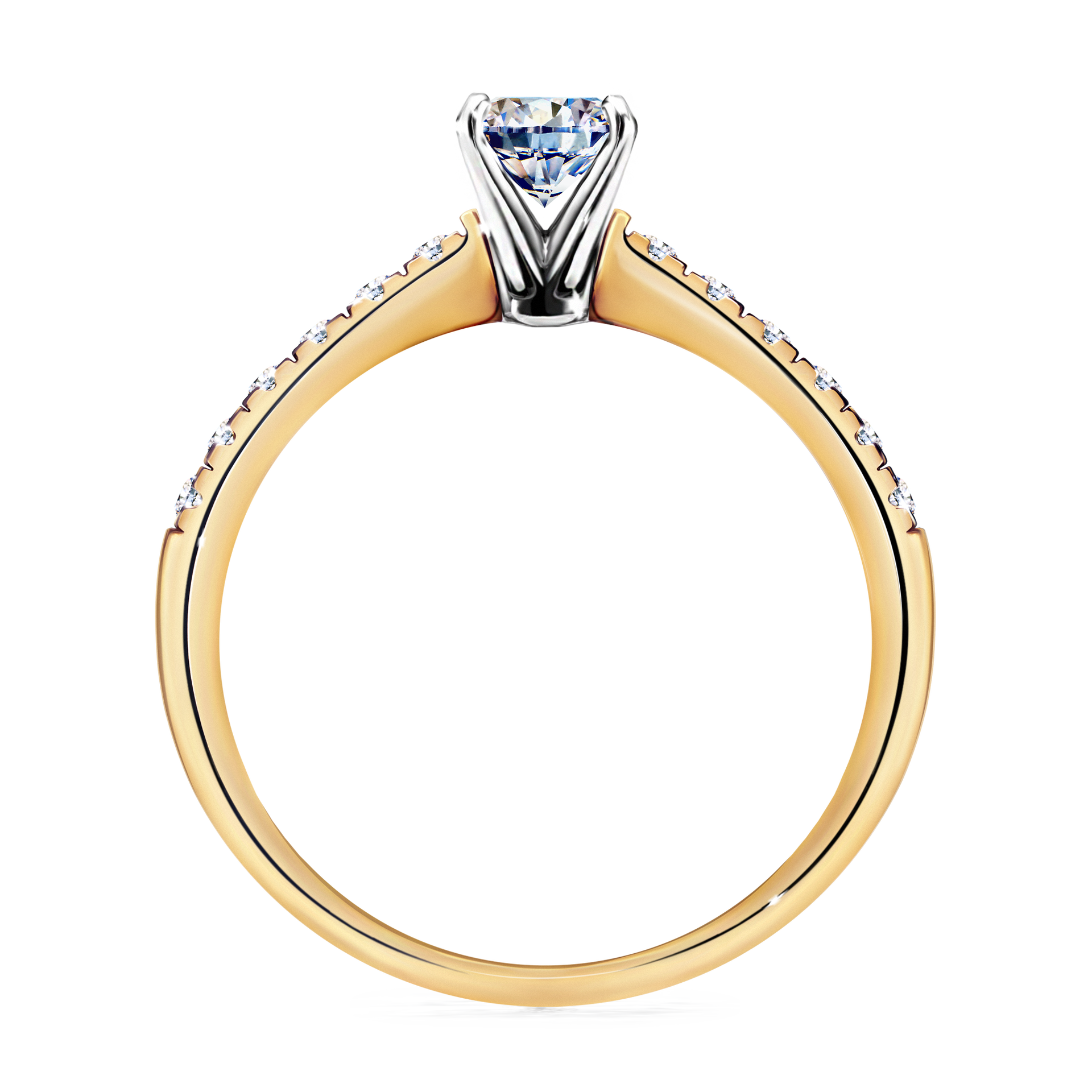 Pierścionek zaręczynowy My Sunshine z żółtego złota z diamentem laboratoryjnym 0,64CT