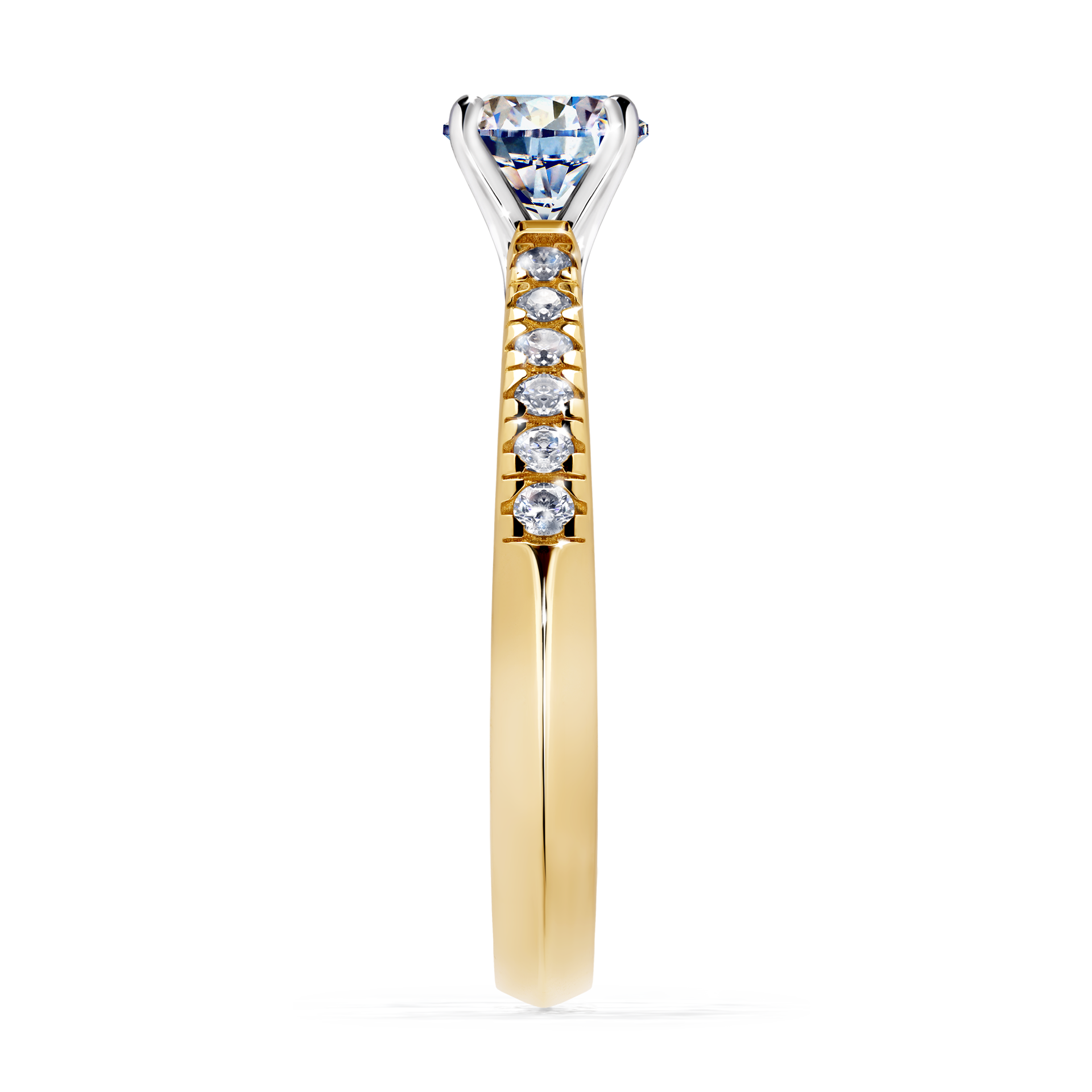 Pierścionek zaręczynowy My Sunshine z żółtego złota z diamentem laboratoryjnym 0,64CT
