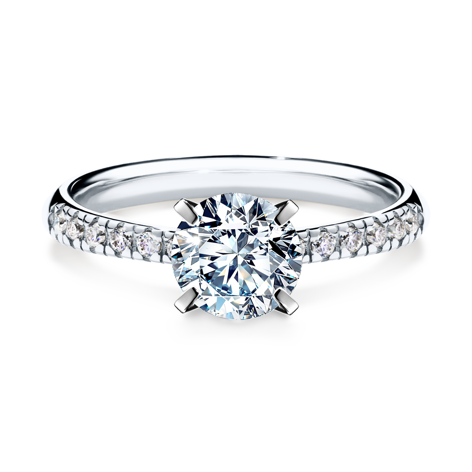 Pierścionek zaręczynowy My Sunshine z białego złota z diamentem naturalnym 1,00CT
