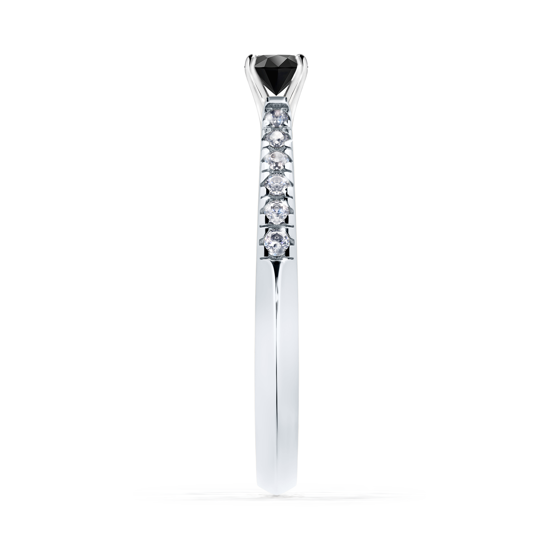 Pierścionek zaręczynowy My Sunshine z białego złota z czarnym diamentem 0,24CT