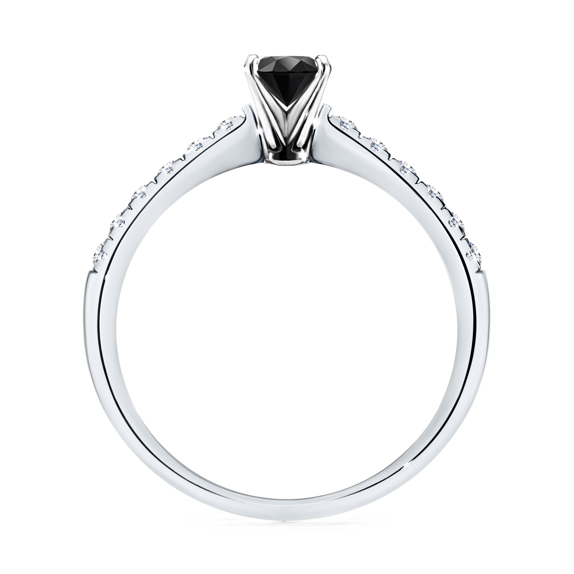 Pierścionek zaręczynowy My Sunshine z białego złota z czarnym diamentem 0,39CT