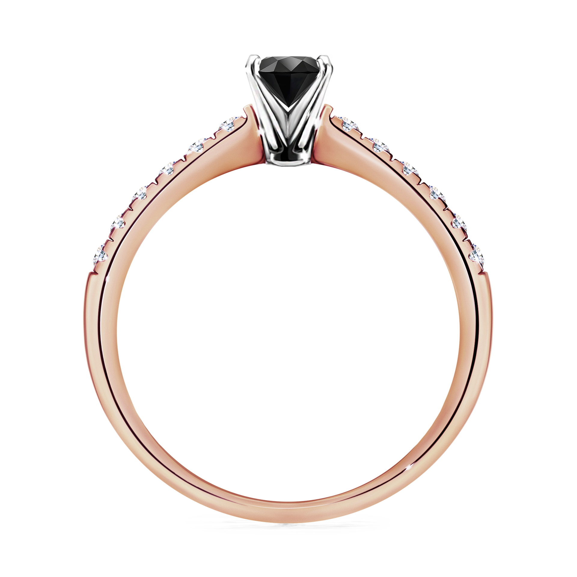 Pierścionek zaręczynowy My Sunshine z różowego złota z czarnym diamentem 0,39CT