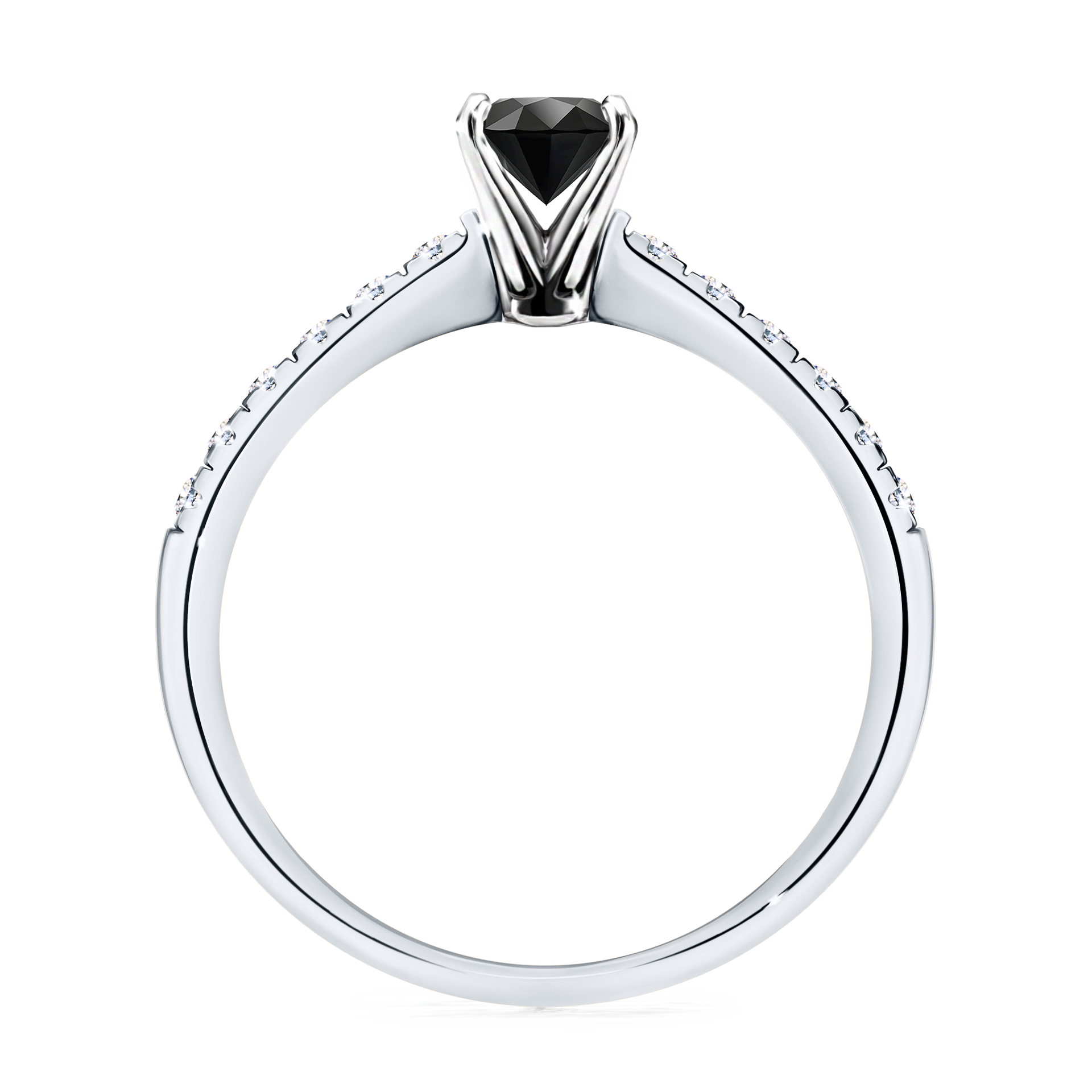 Pierścionek zaręczynowy My Sunshine z białego złota z czarnym diamentem 0,64CT