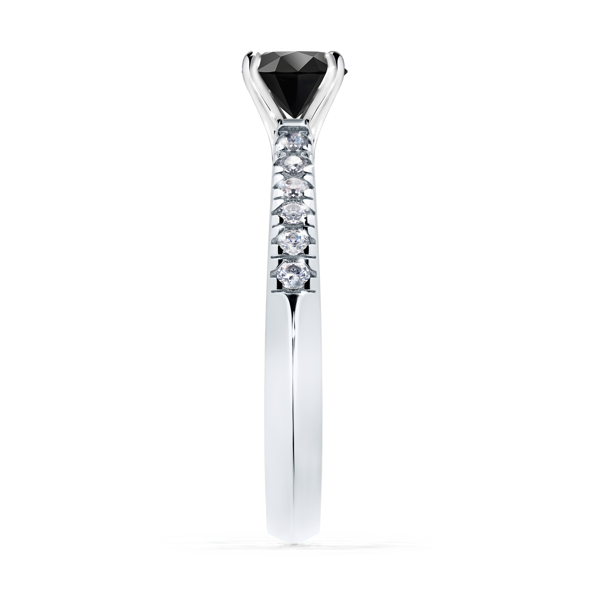 Pierścionek zaręczynowy My Sunshine z białego złota z czarnym diamentem 0,64CT