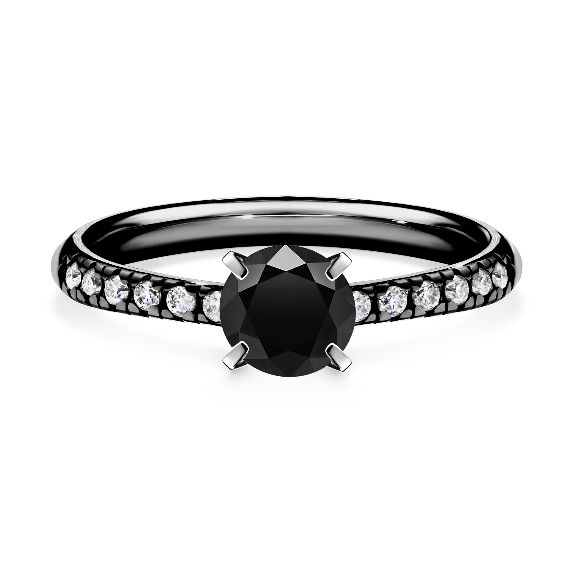 Pierścionek zaręczynowy My Sunshine z czarnego złota z czarnym diamentem 0,64CT