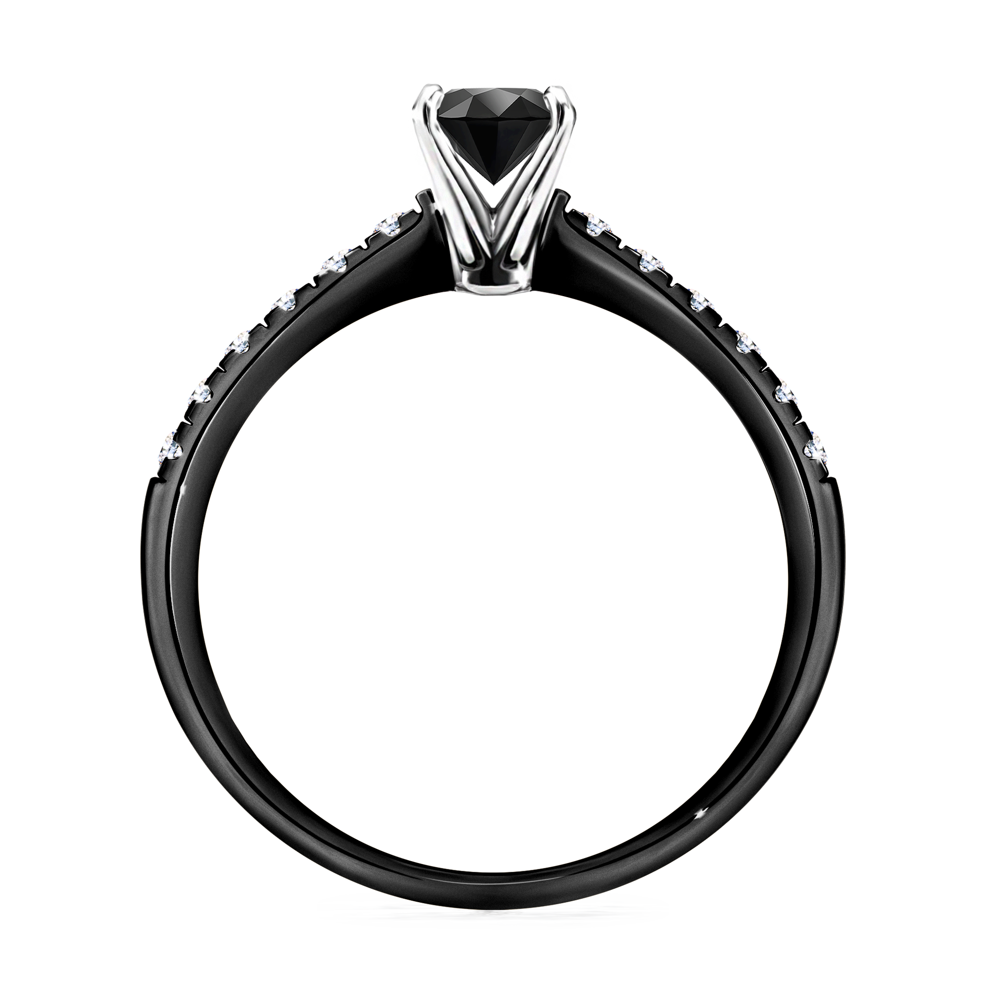 Pierścionek zaręczynowy My Sunshine z czarnego złota z czarnym diamentem 0,64CT